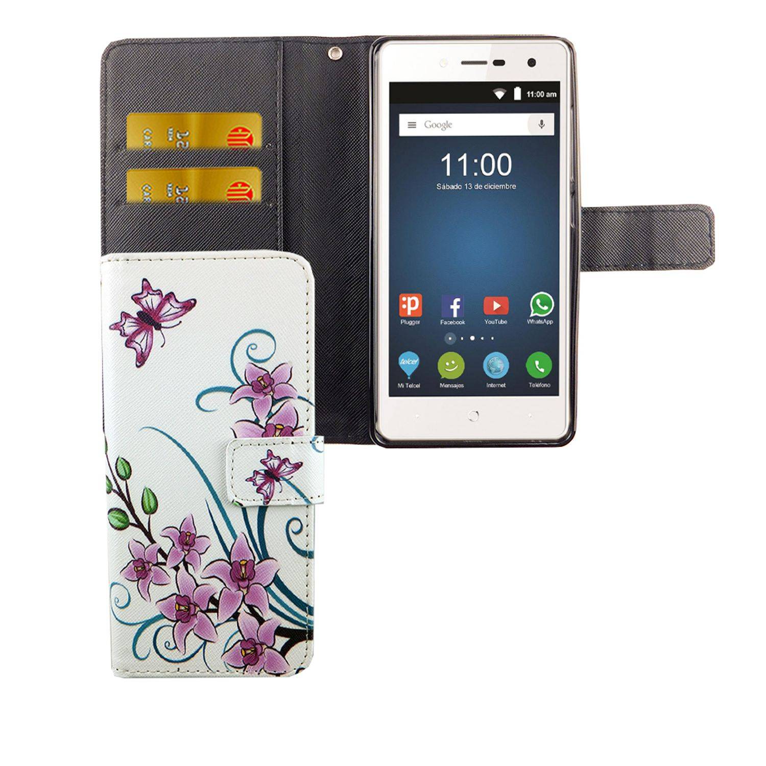 ZTE Blade L7 Handyhülle Bookcover Weiß