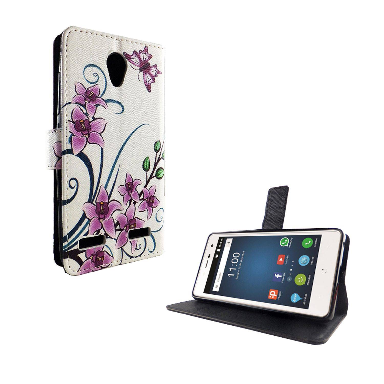 ZTE Blade L7 Handyhülle Bookcover Weiß
