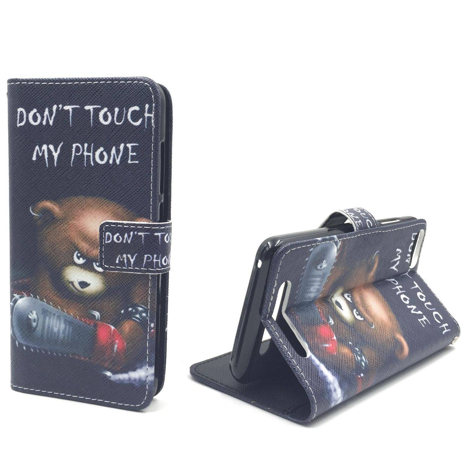 Wiko Jerry Handyhülle Bookcover Schwarz