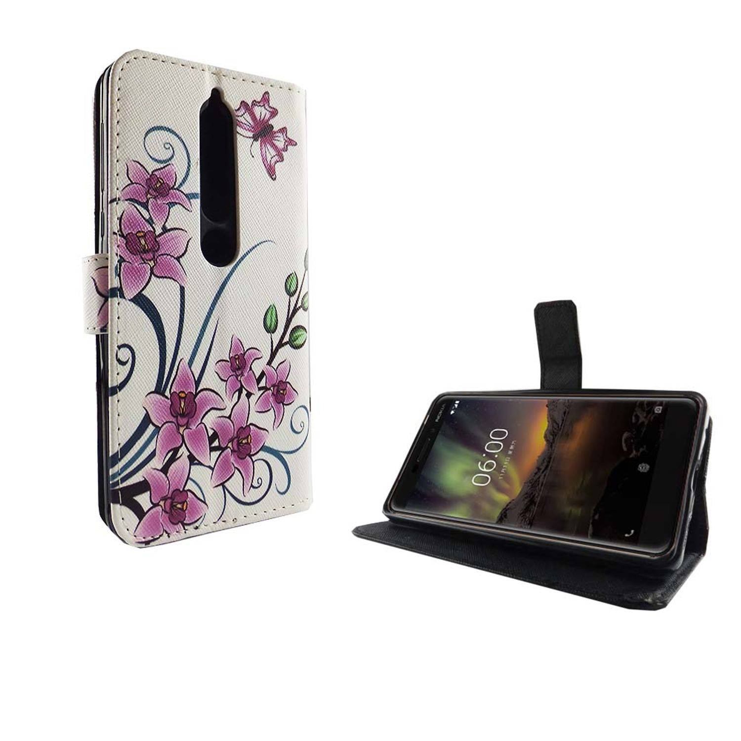 Nokia 6 (2018) Handyhülle Bookcover Weiß