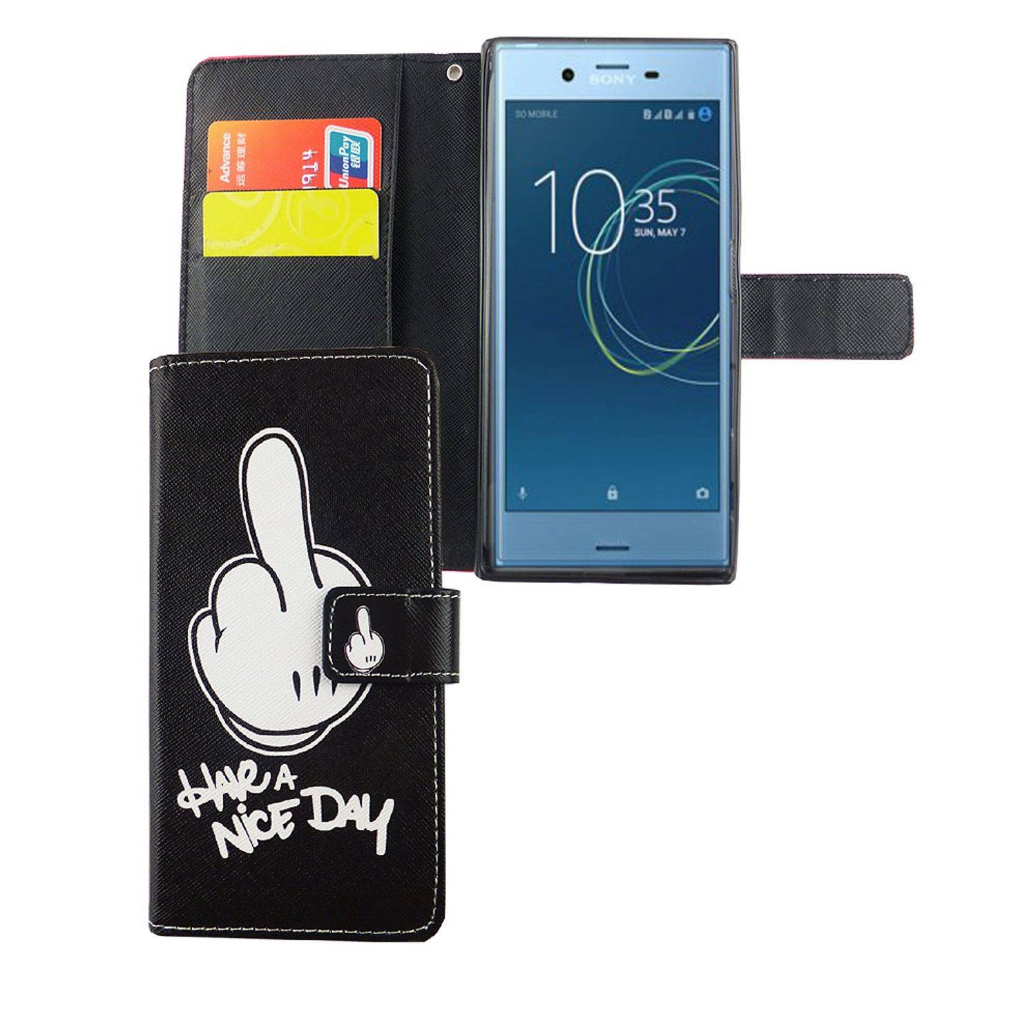 Sony Xperia XZs Handyhülle Bookcover Schwarz