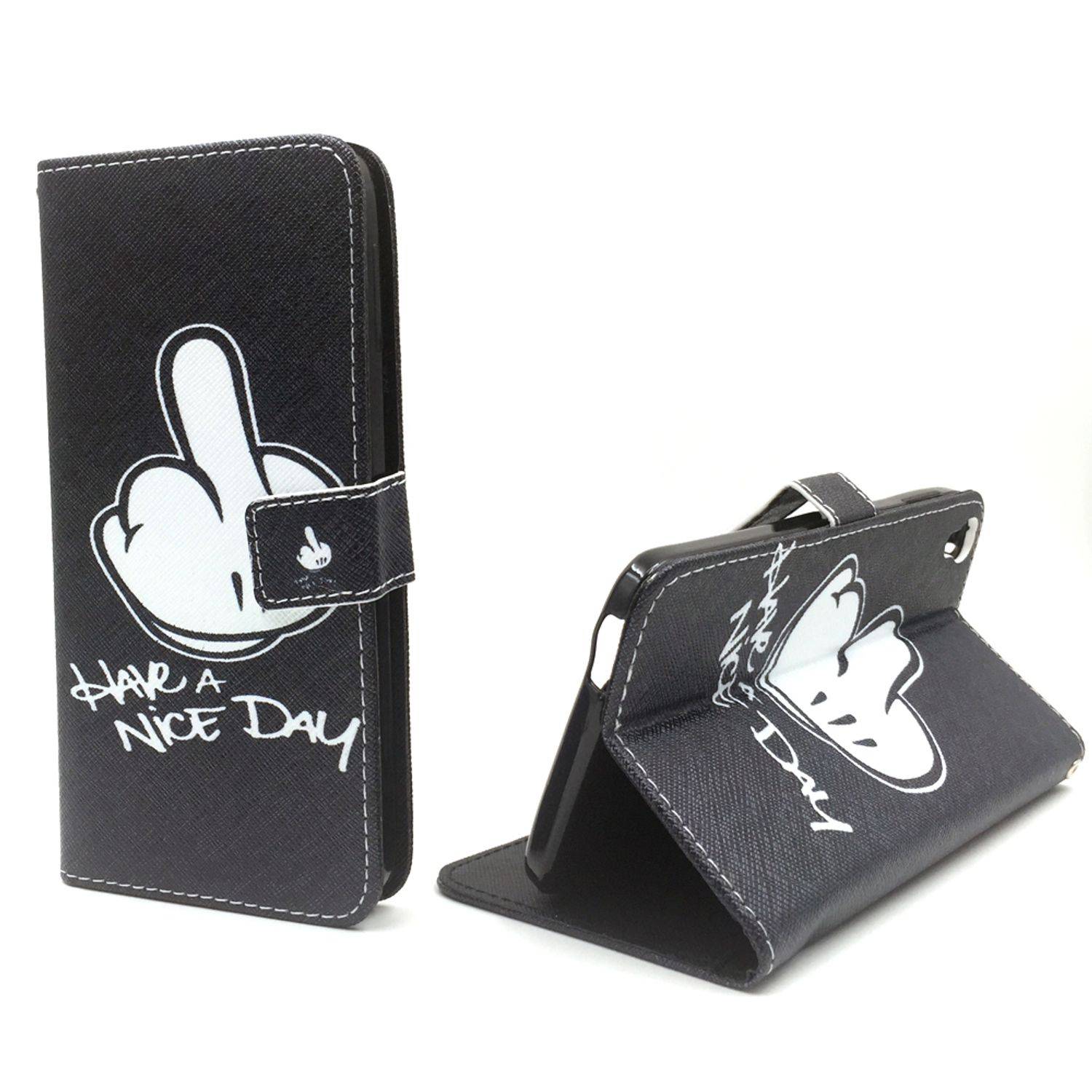 Alcatel Idol 3 5,5 Zoll Handyhülle Bookcover Schwarz