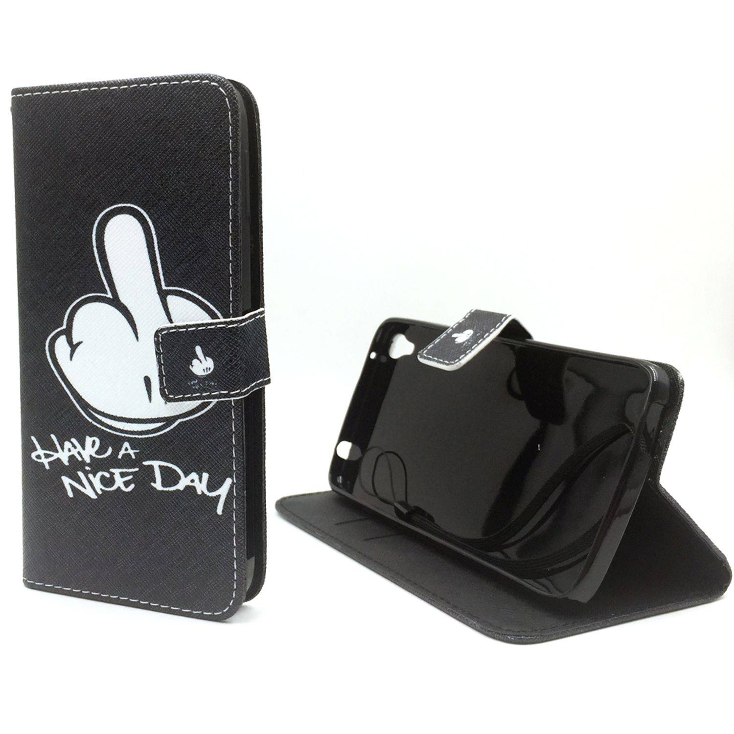 Alcatel Idol 3 5,5 Zoll Handyhülle Bookcover Schwarz