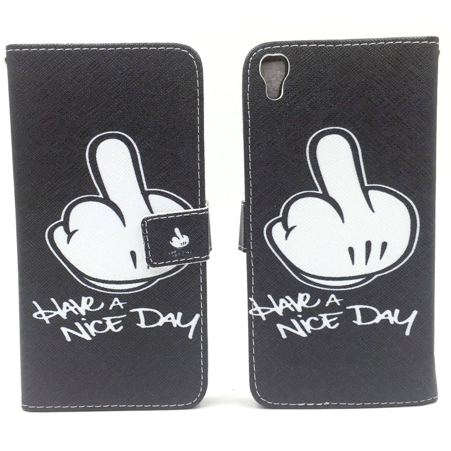Alcatel Idol 3 5,5 Zoll Handyhülle Bookcover Schwarz