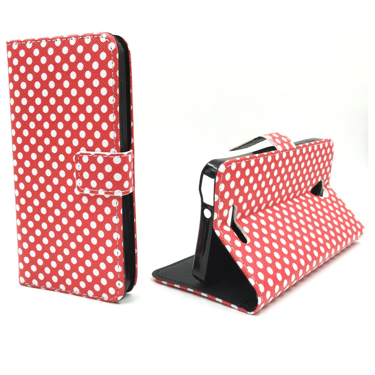 Alcatel Pop 4 Handyhülle Bookcover Rot