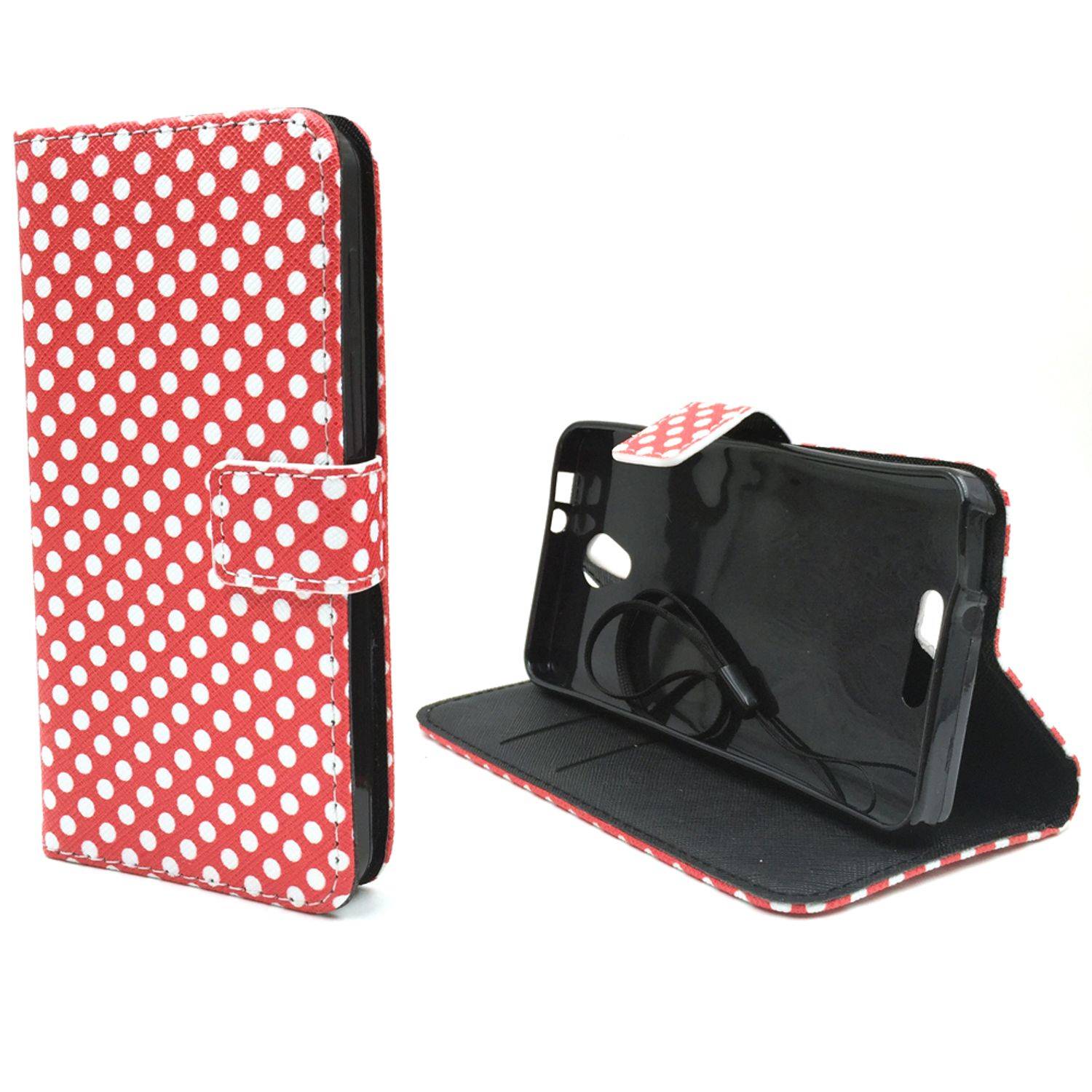 Alcatel Pop 4 Handyhülle Bookcover Rot