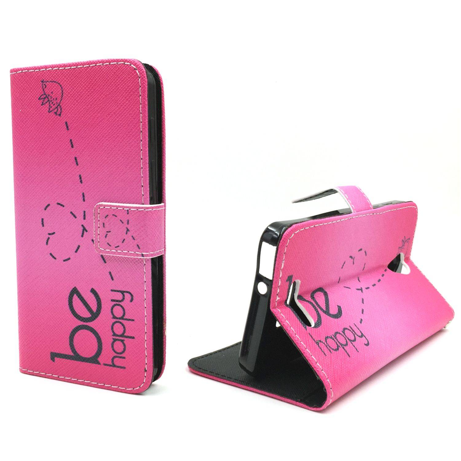 Alcatel Pop 4 Handyhülle Bookcover Rosa