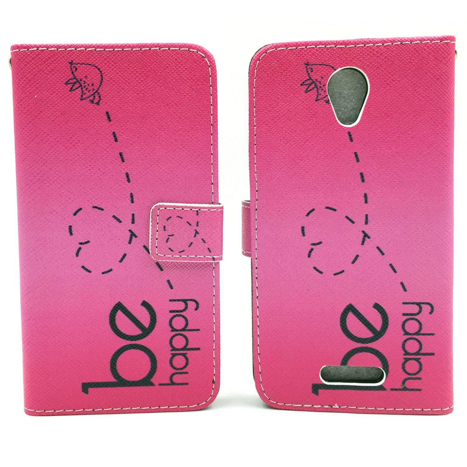 Alcatel Pop 4 Handyhülle Bookcover Rosa