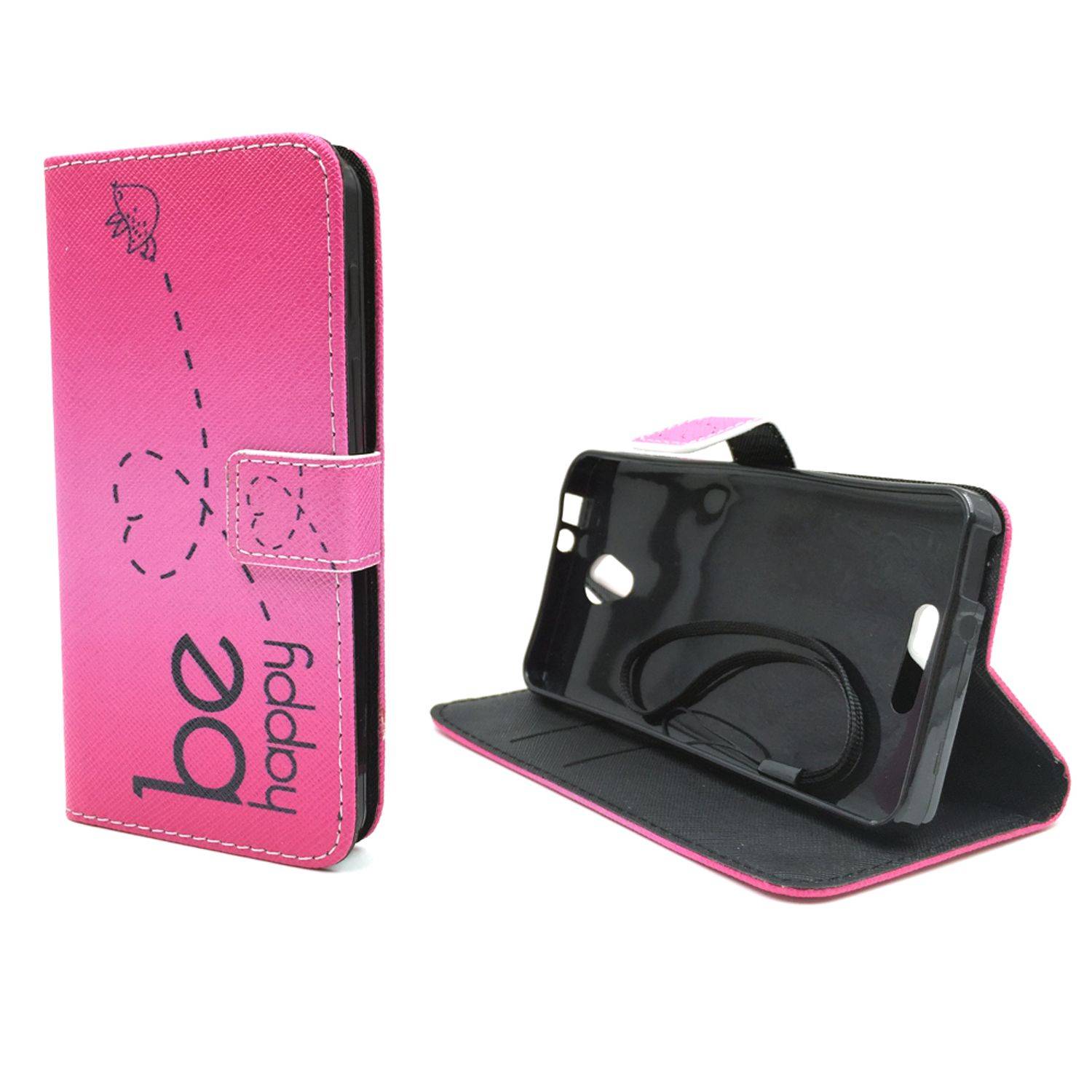 Alcatel Pop 4 Handyhülle Bookcover Rosa