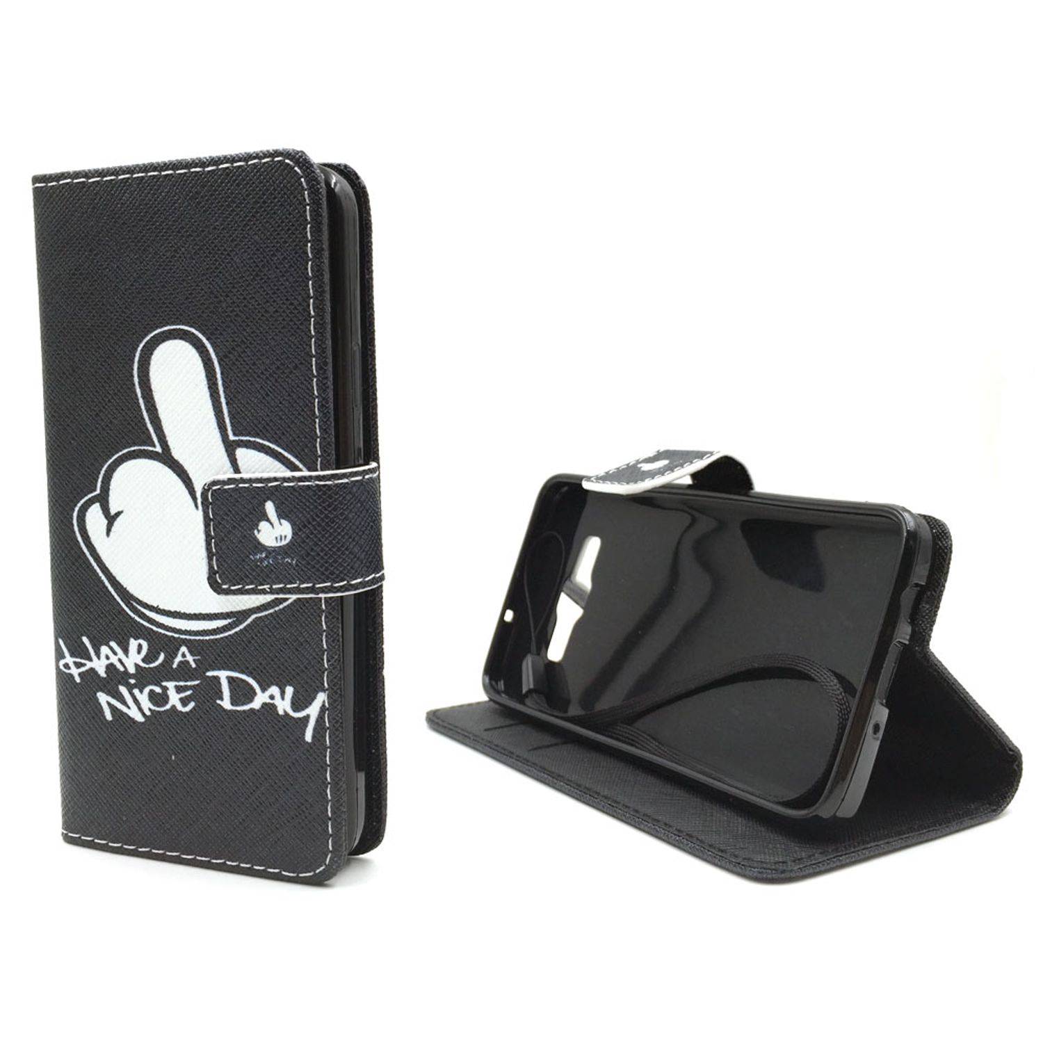 Samsung Galaxy A3 (2015) Handyhülle Bookcover Schwarz