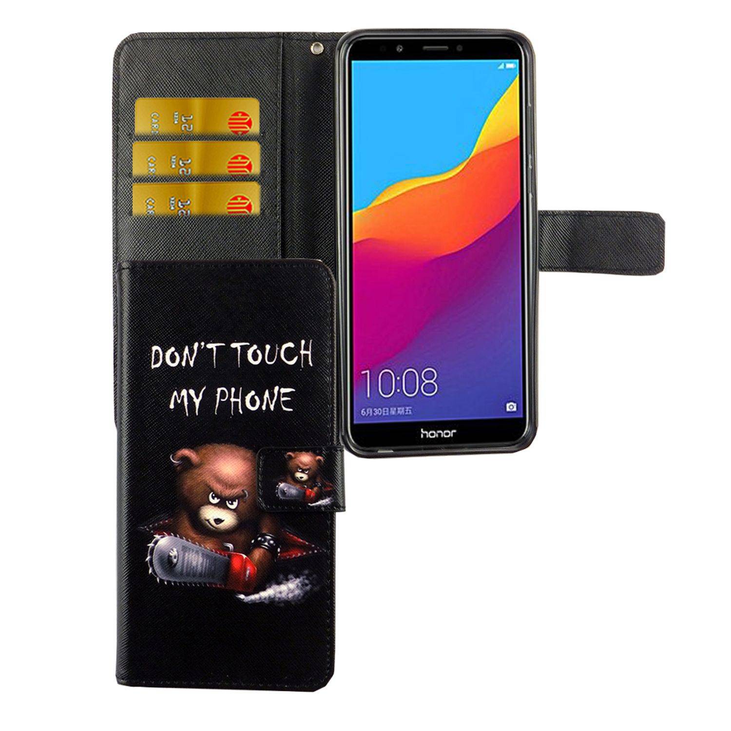 Huawei Honor 7C Handyhülle Bookcover Schwarz