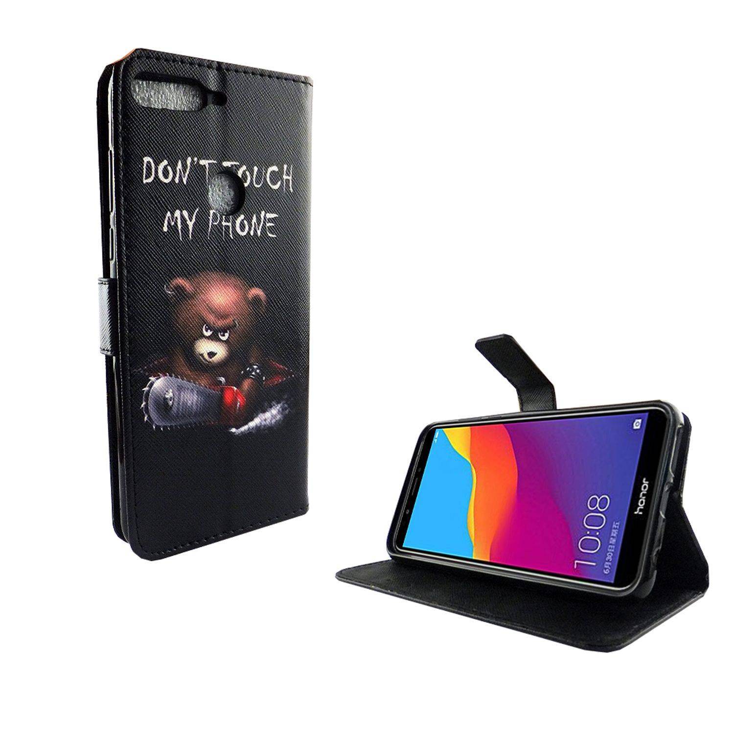 Huawei Honor 7C Handyhülle Bookcover Schwarz