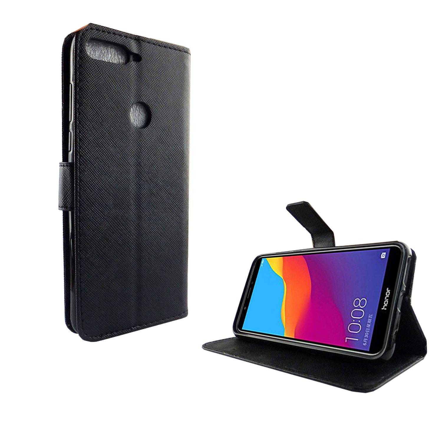 Huawei Honor 7C Handyhülle Bookcover Schwarz