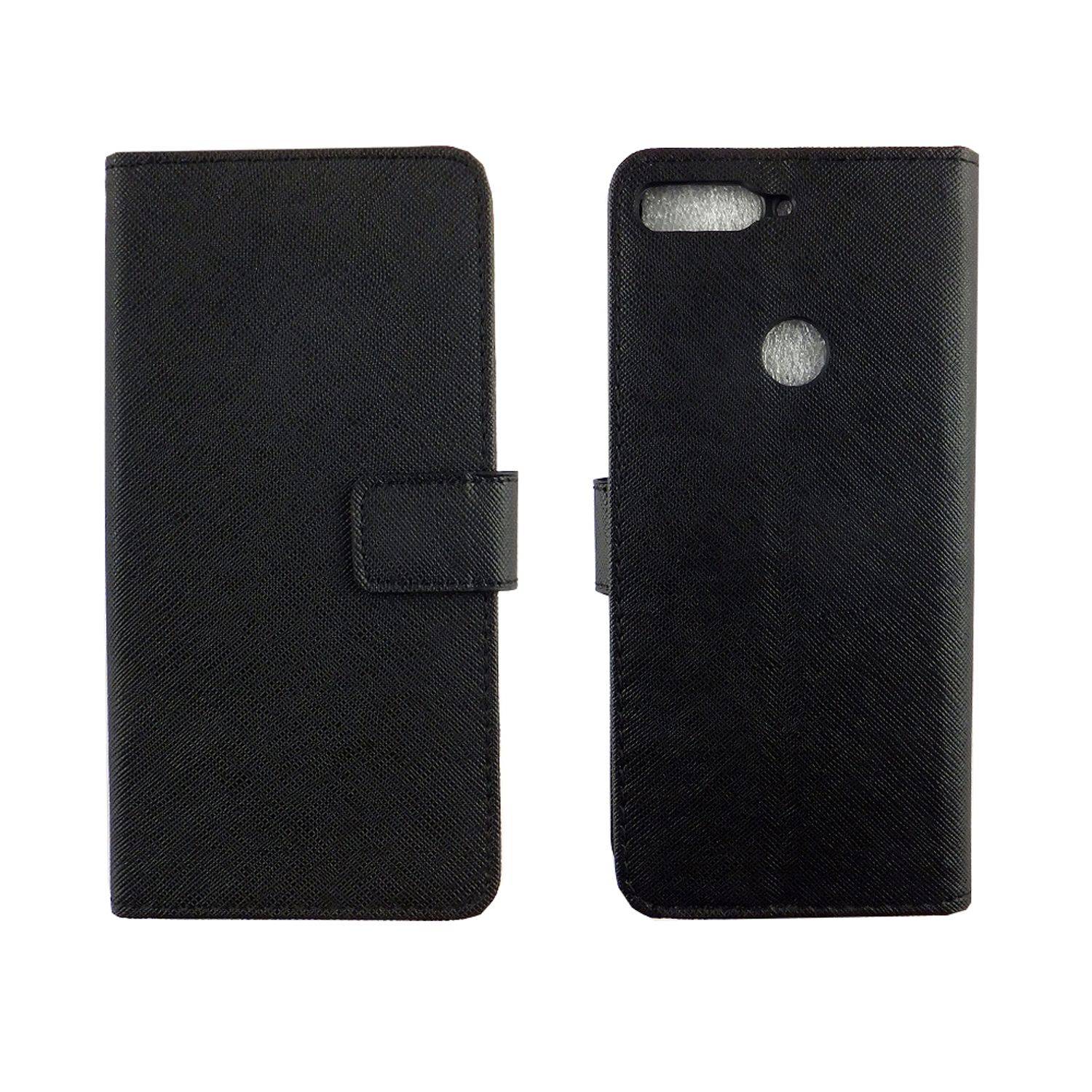 Huawei Honor 7C Handyhülle Bookcover Schwarz