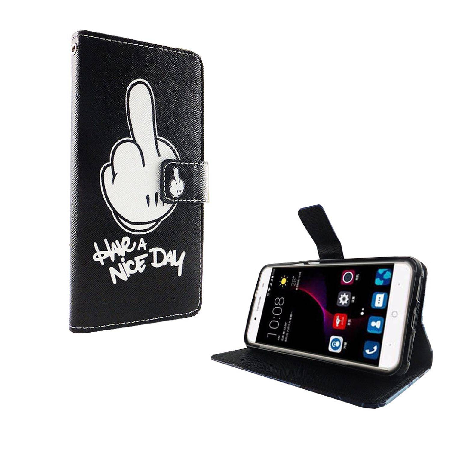 ZTE Blade A2 Plus Handyhülle Bookcover Schwarz