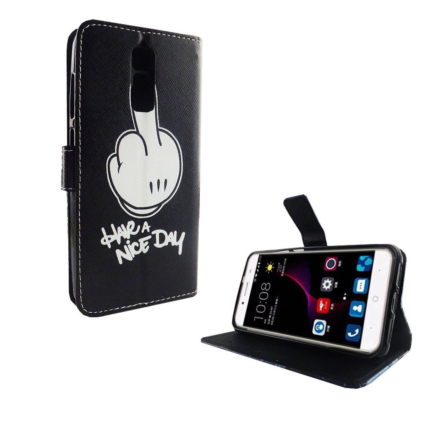 ZTE Blade A2 Plus Handyhülle Bookcover Schwarz