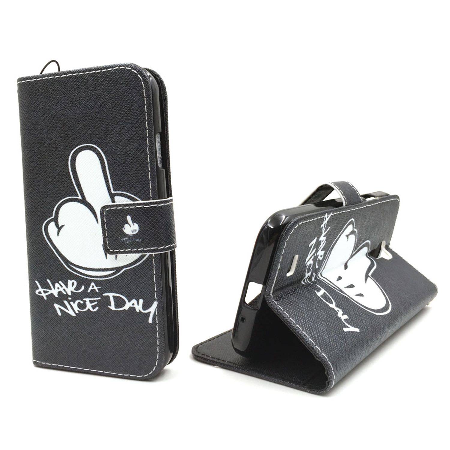 Samsung Galaxy S4 Handyhülle Bookcover Schwarz