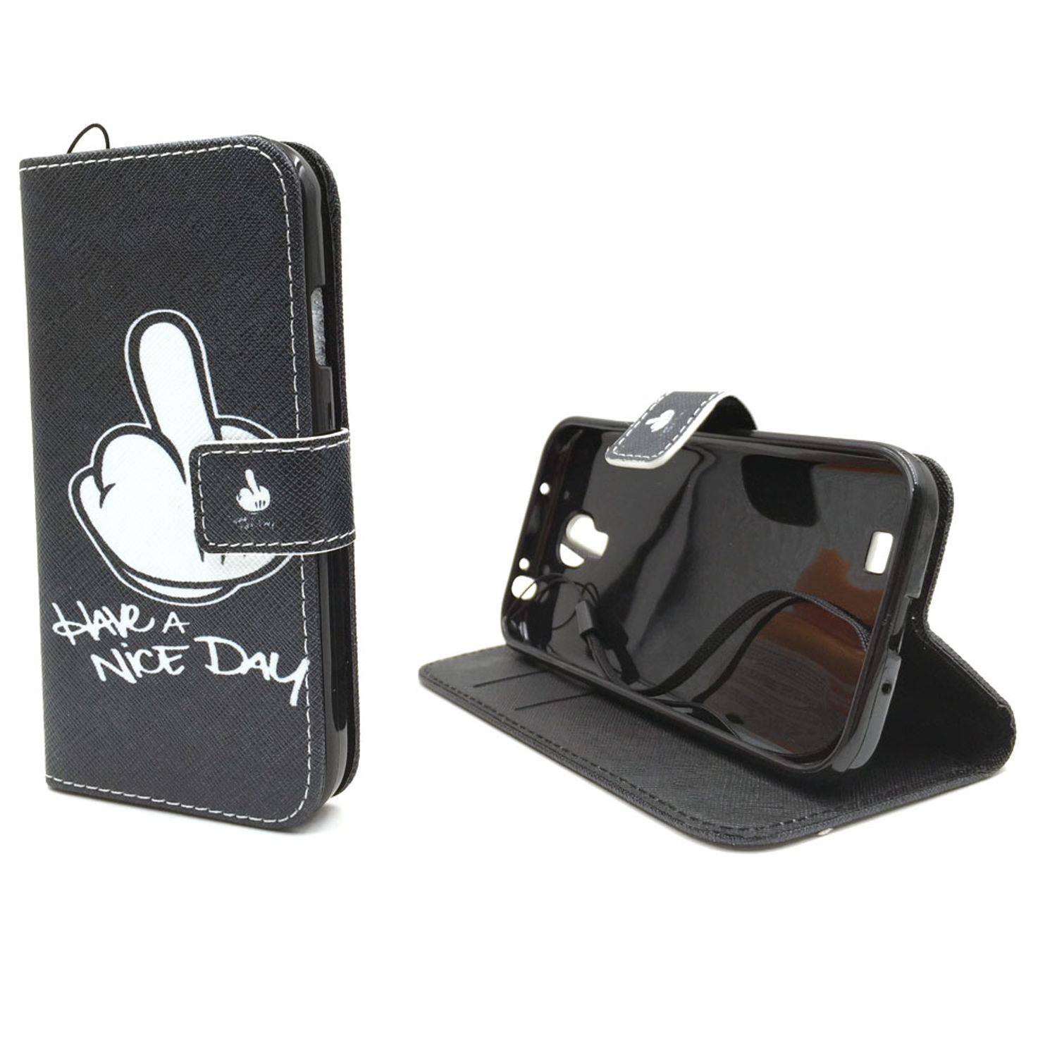 Samsung Galaxy S4 Handyhülle Bookcover Schwarz