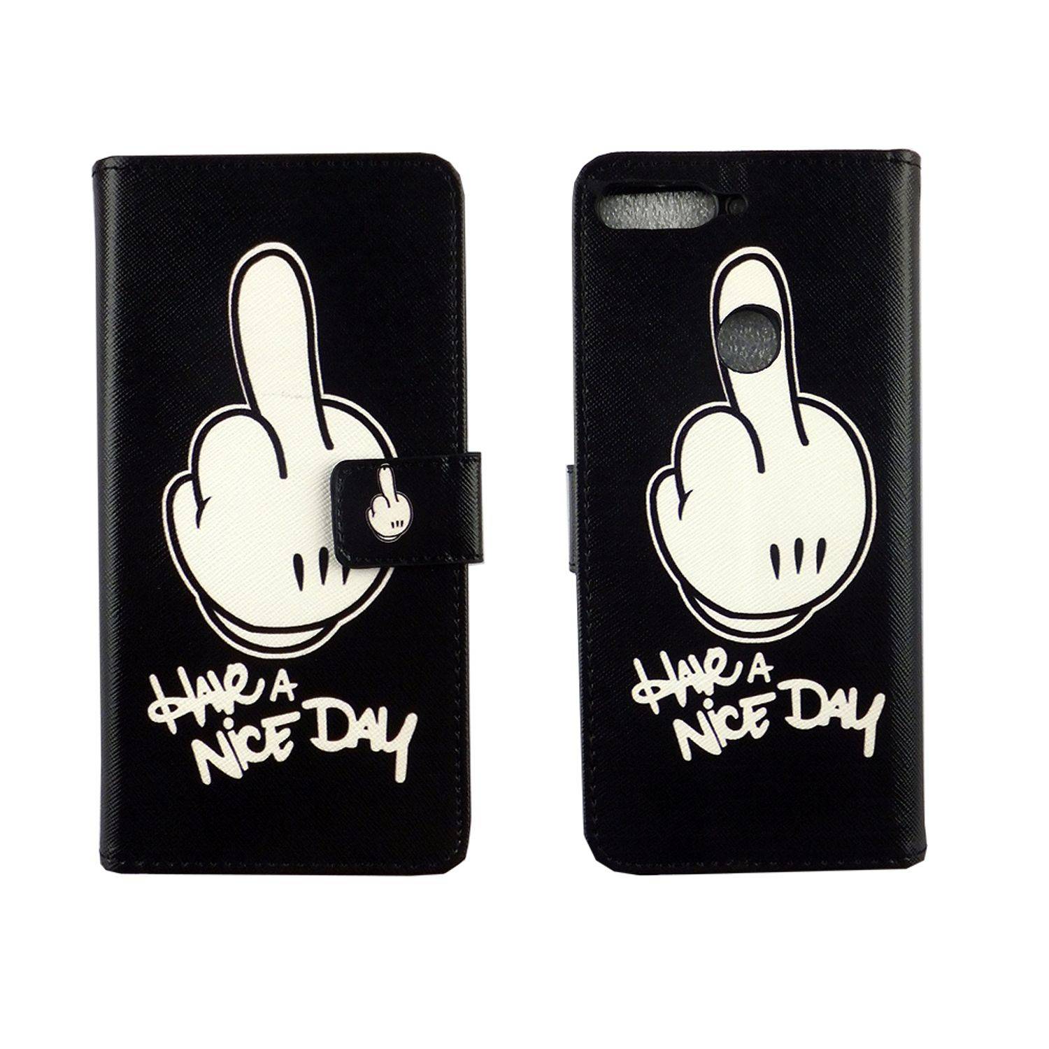 Huawei Honor 7C Handyhülle Bookcover Schwarz