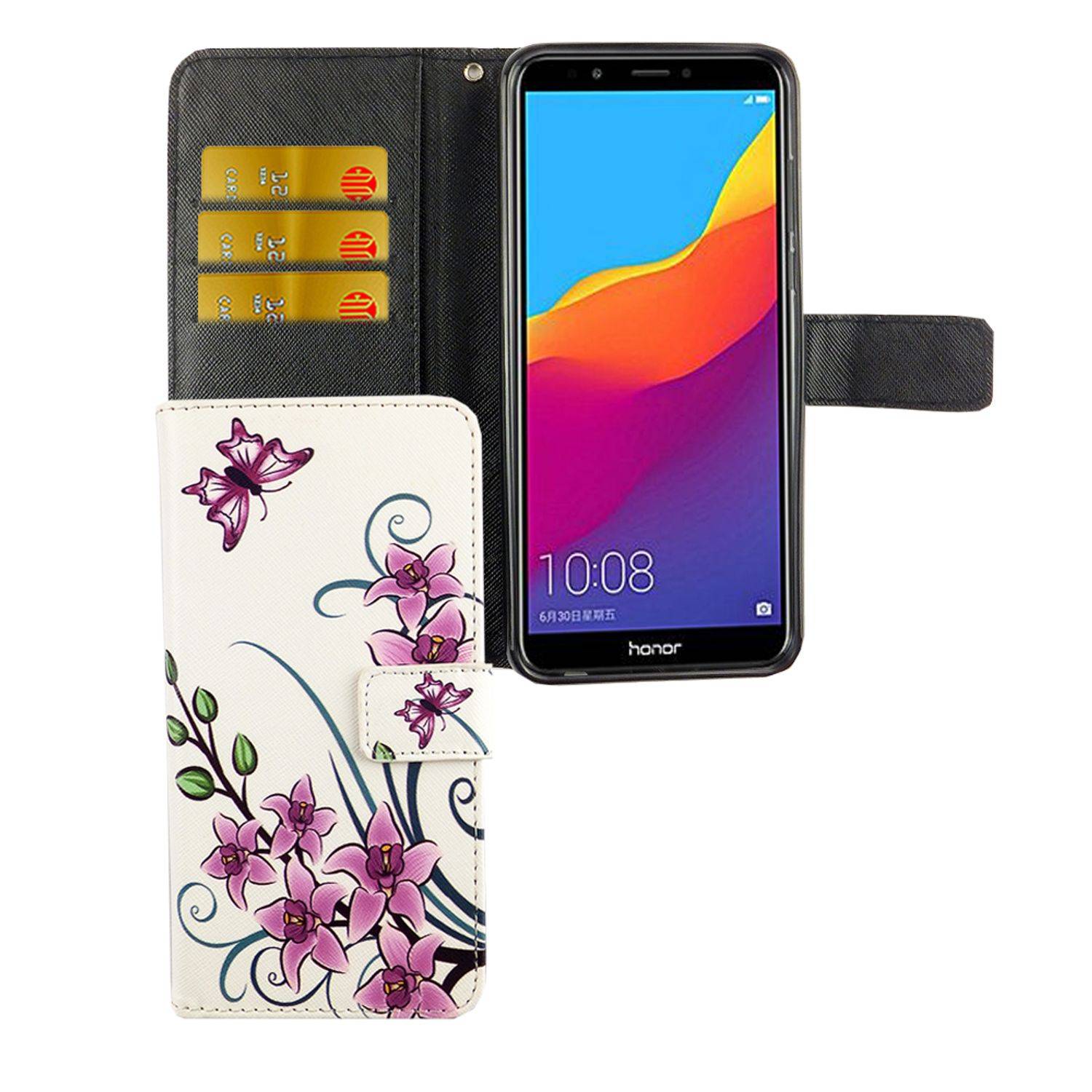 Huawei Honor 7C Handyhülle Bookcover Weiß