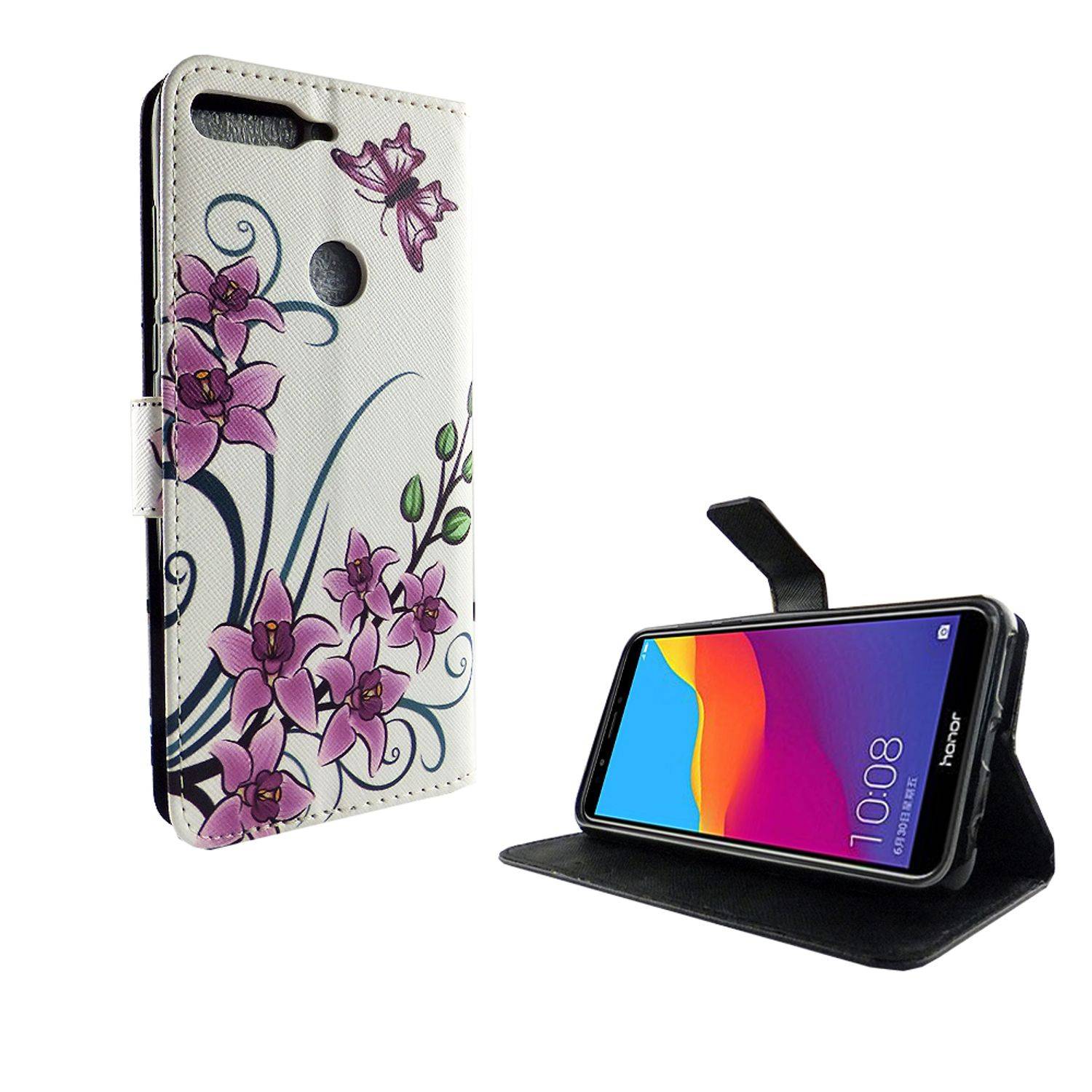 Huawei Honor 7C Handyhülle Bookcover Weiß