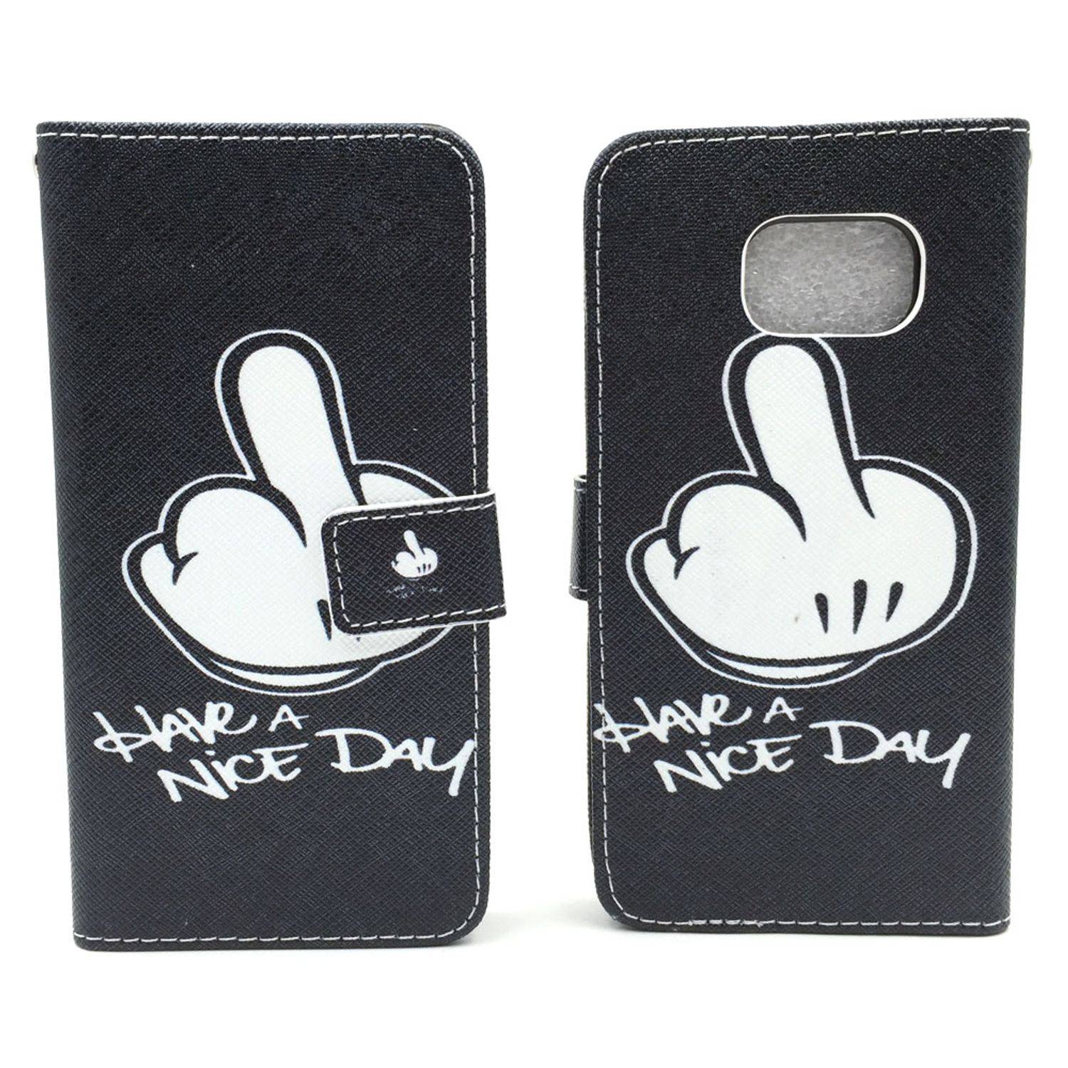 Samsung Galaxy S6 Edge Handyhülle Bookcover Schwarz