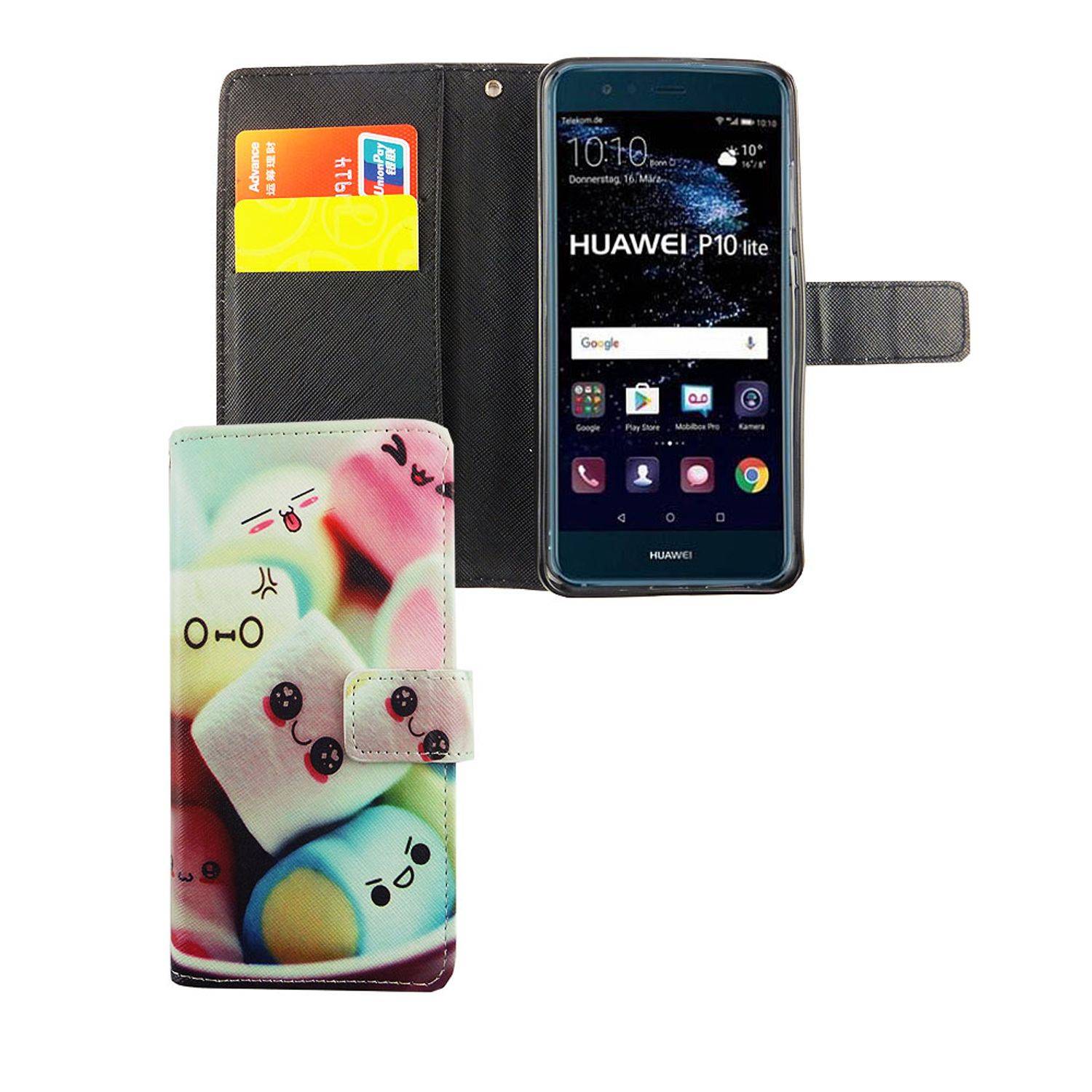 Huawei P10 Lite Handyhülle Bookcover Mehrfarbig