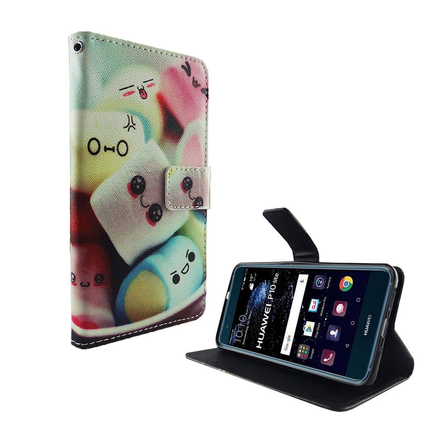 Huawei P10 Lite Handyhülle Bookcover Mehrfarbig
