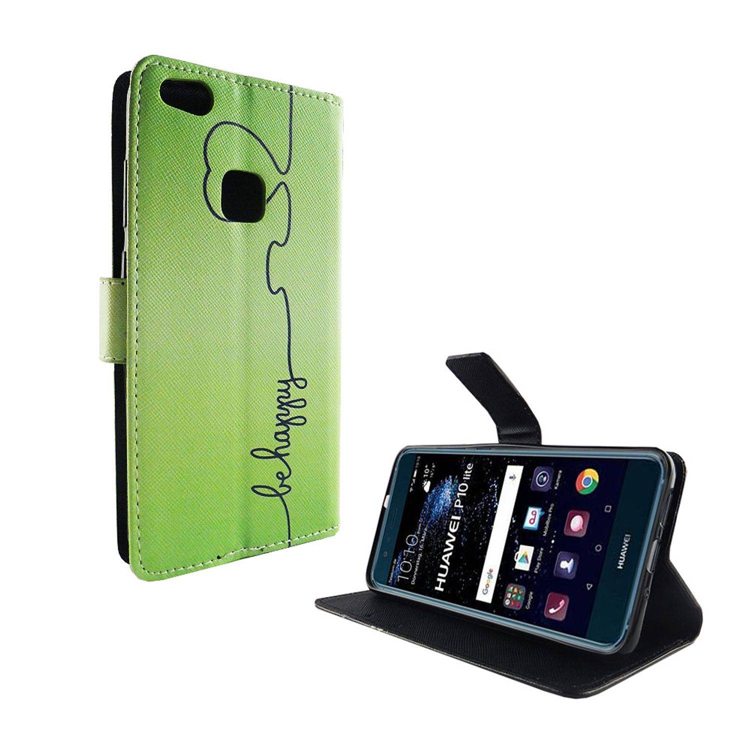 Huawei P10 Lite Handyhülle Bookcover Grün
