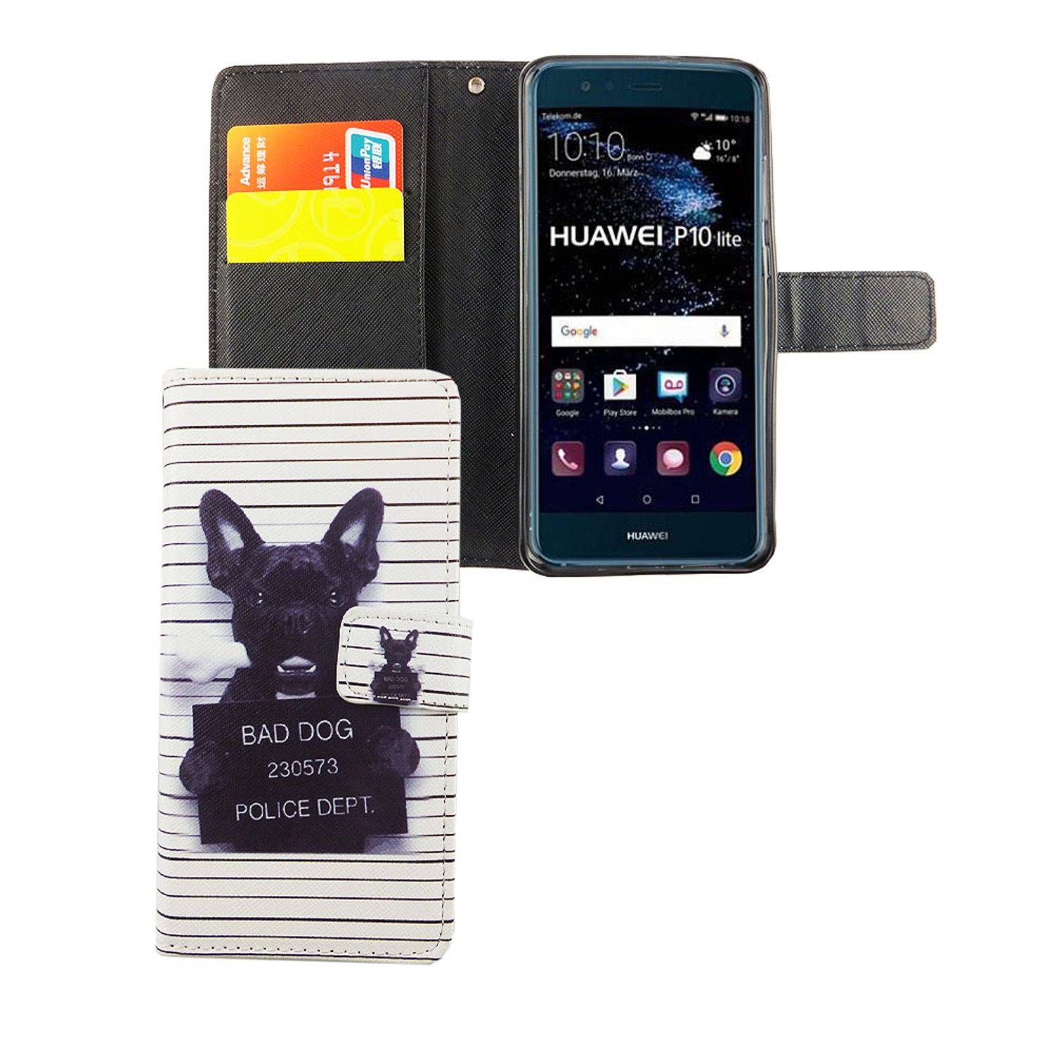 Huawei P10 Lite Handyhülle Bookcover Weiß