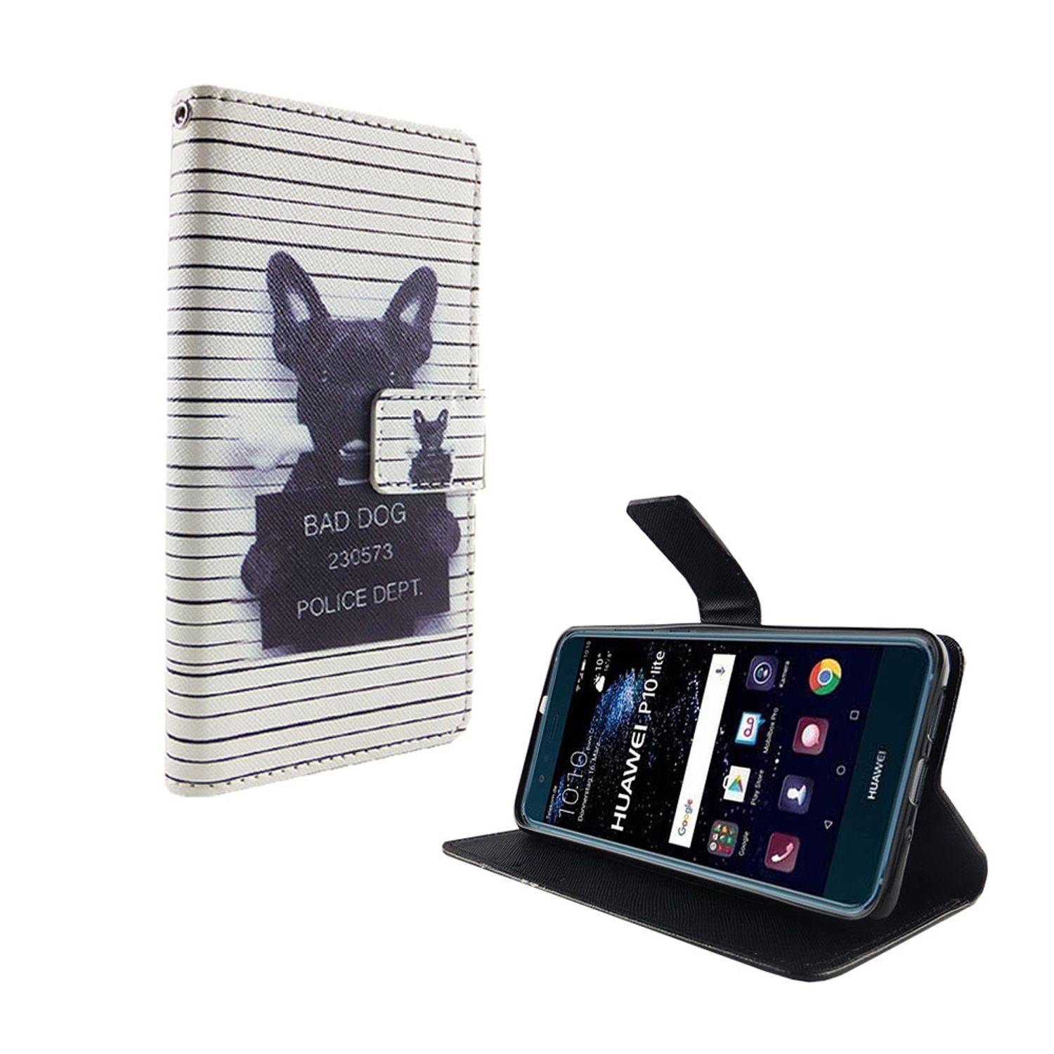 Huawei P10 Lite Handyhülle Bookcover Weiß