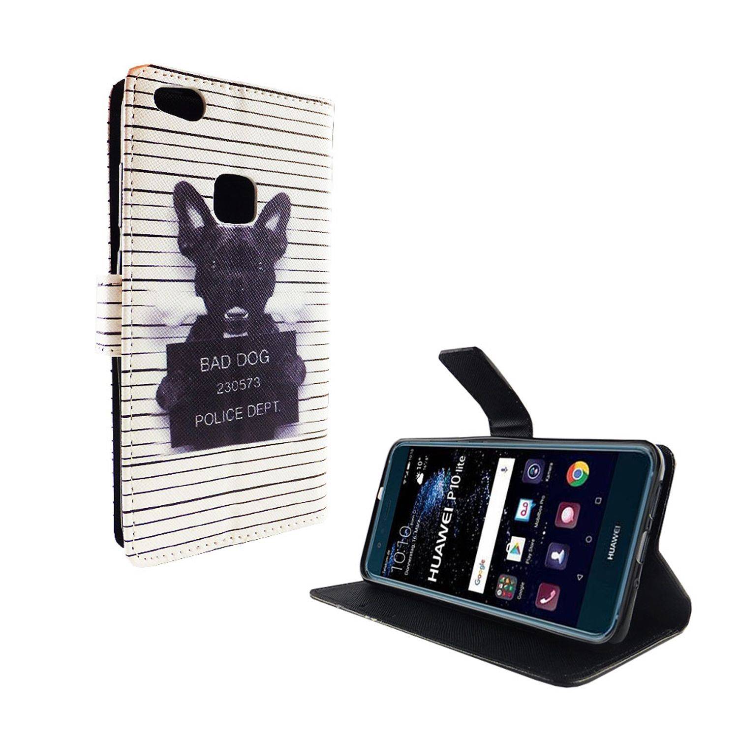 Huawei P10 Lite Handyhülle Bookcover Weiß