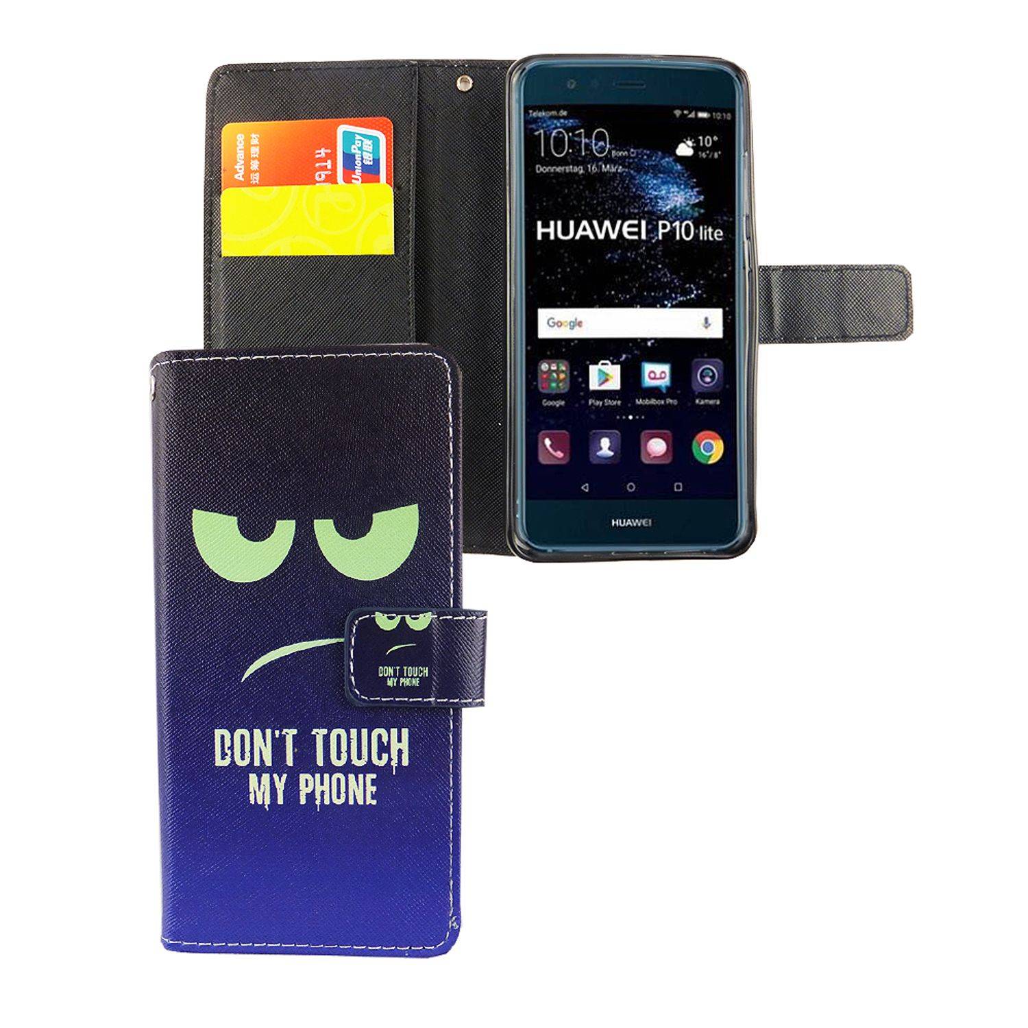 Huawei P10 Lite Handyhülle Bookcover Blau