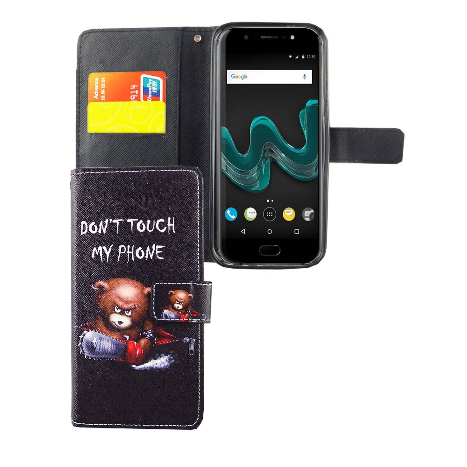 Wiko Wim Handyhülle Bookcover Schwarz