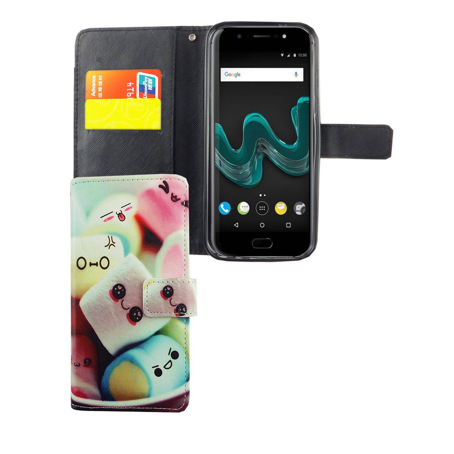 Wiko Wim Handyhülle Bookcover Schwarz