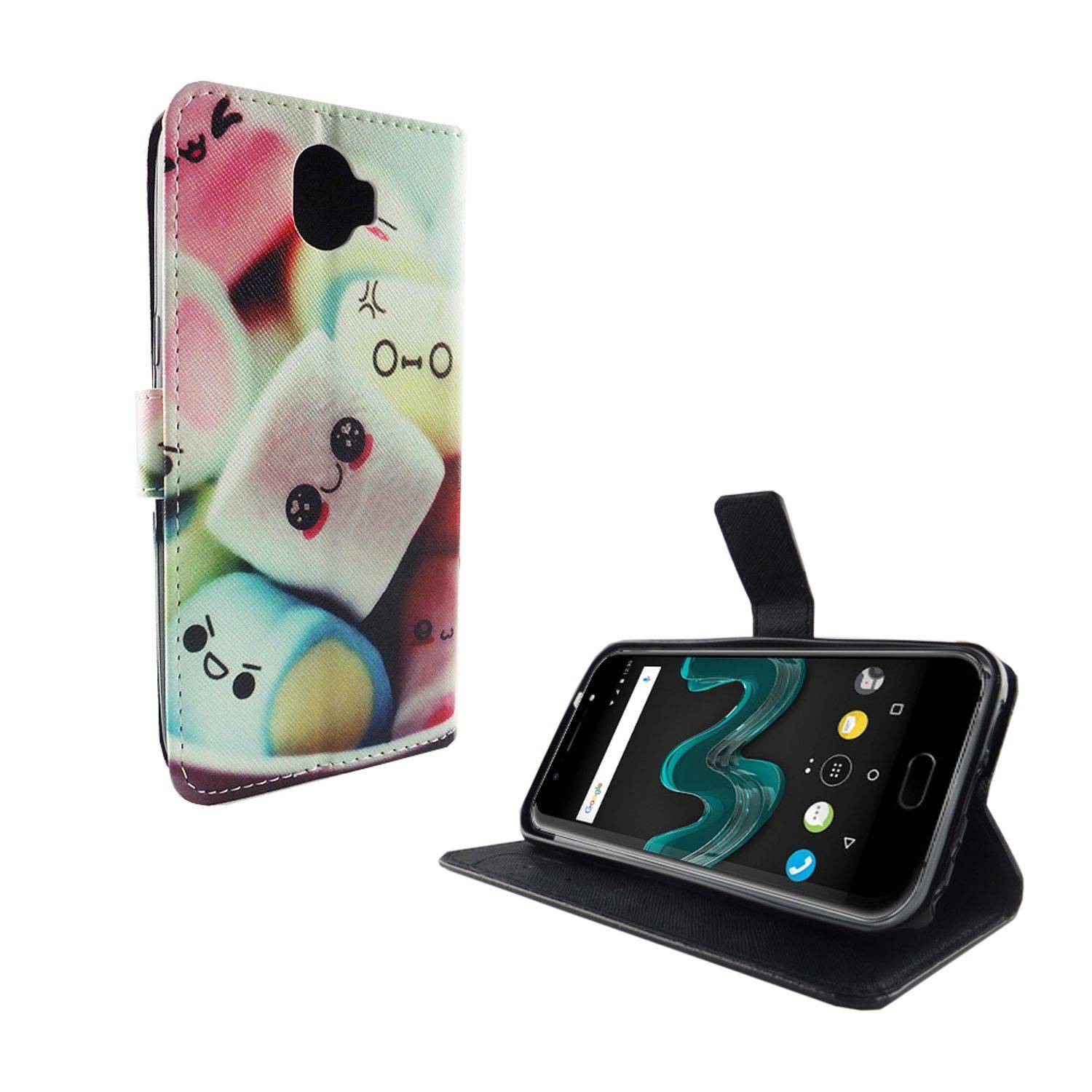 Wiko Wim Handyhülle Bookcover Schwarz