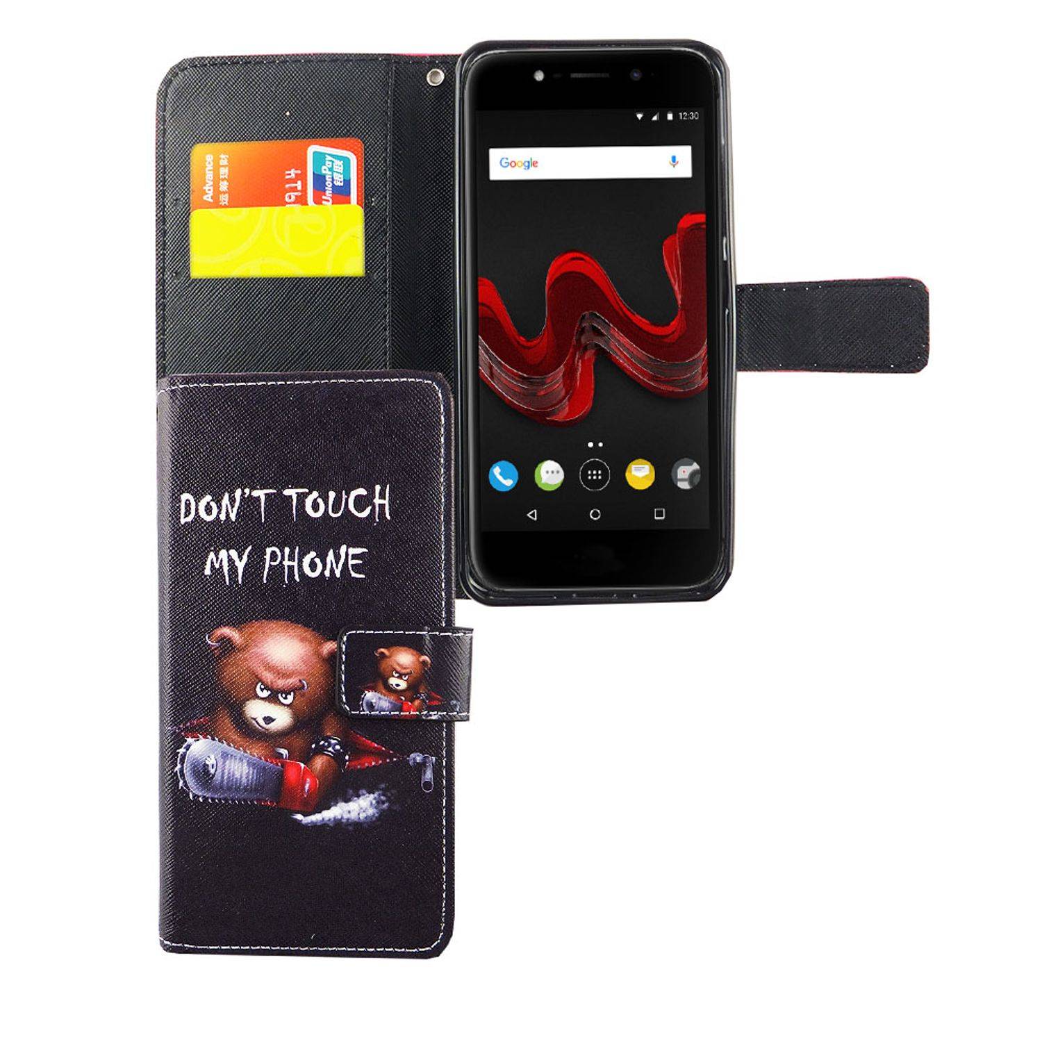 Wiko Wim Lite Handyhülle Bookcover Schwarz