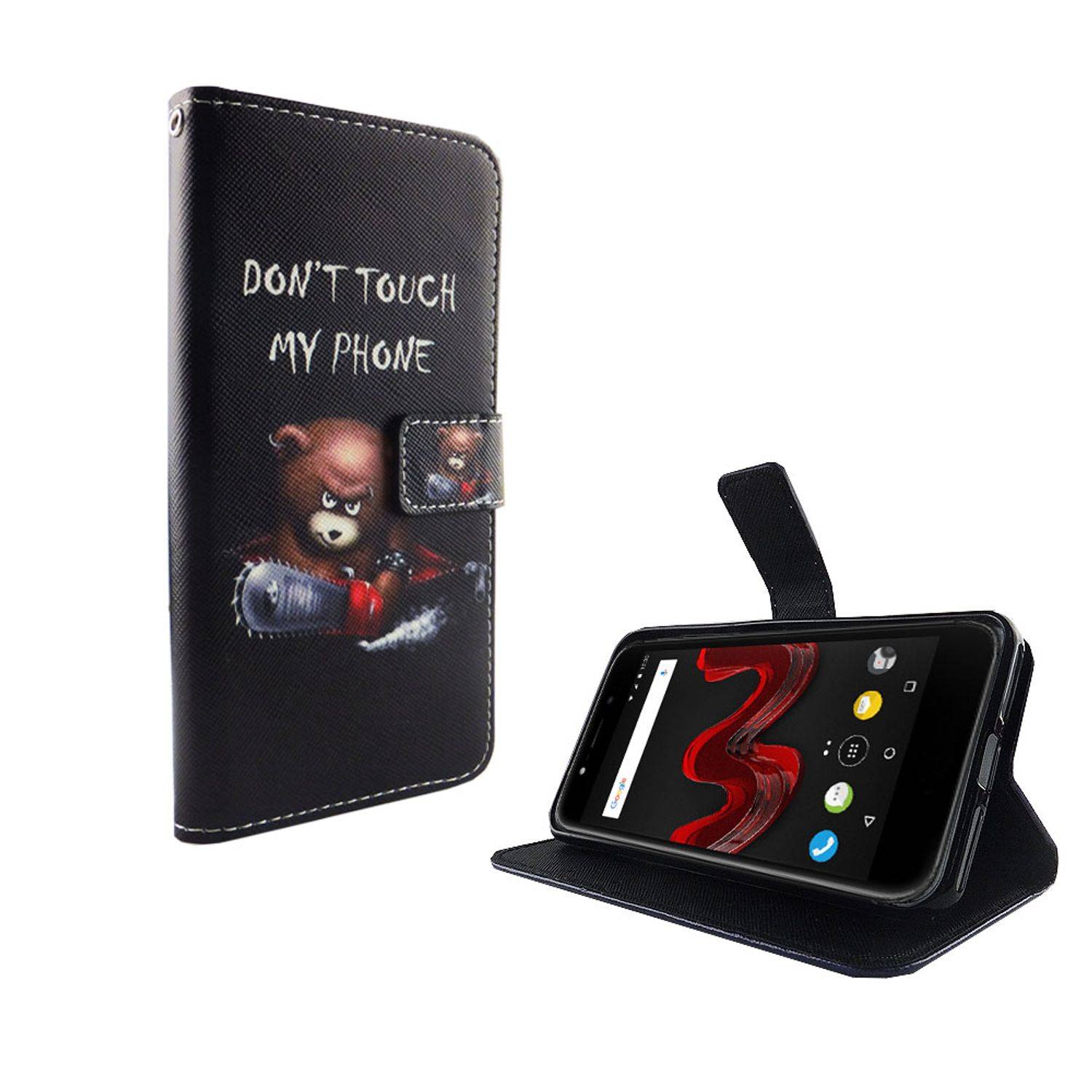 Wiko Wim Lite Handyhülle Bookcover Schwarz