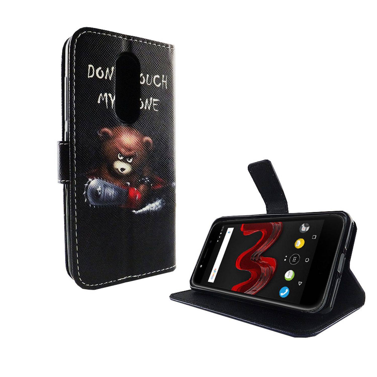 Wiko Wim Lite Handyhülle Bookcover Schwarz