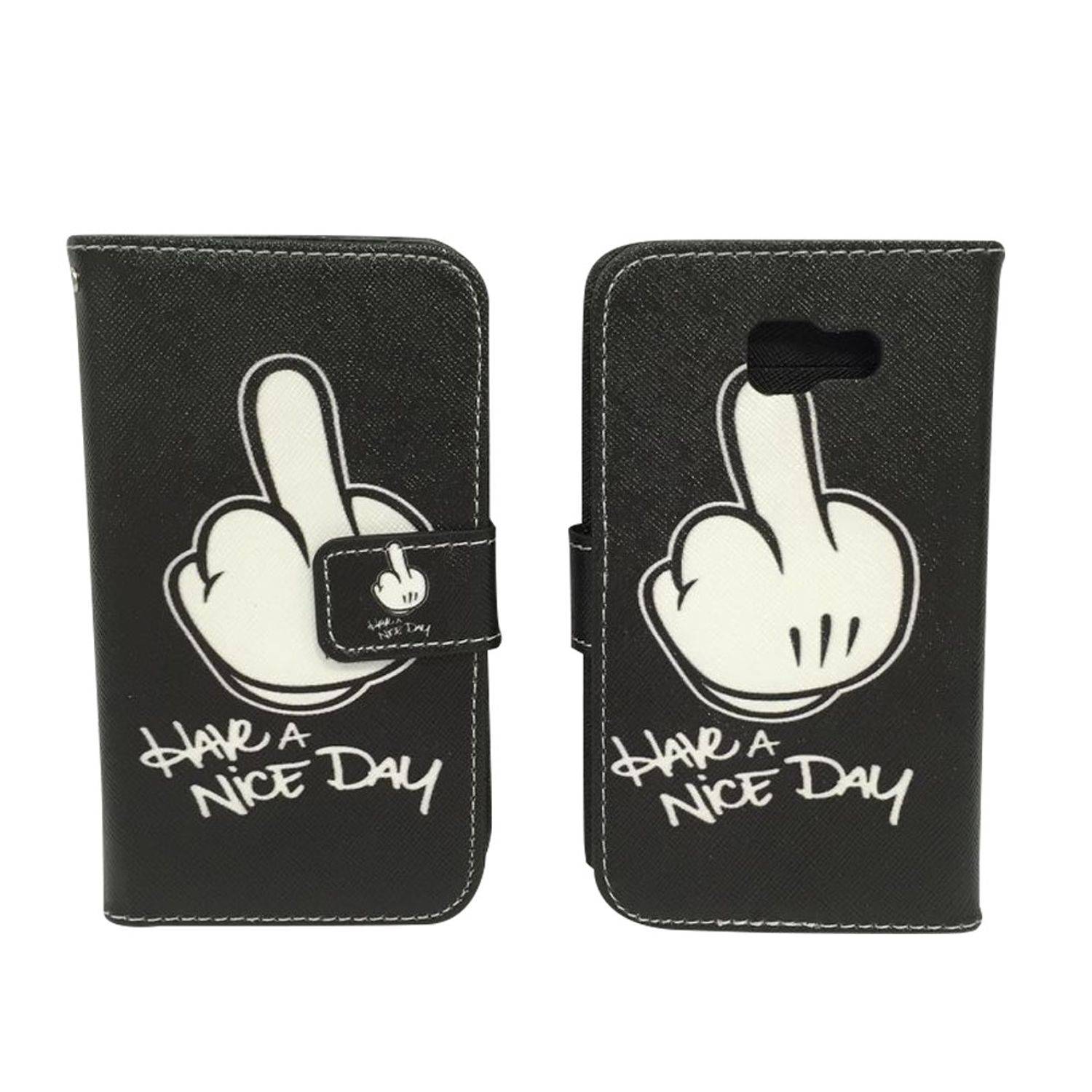 Samsung Galaxy A3 (2016) Handyhülle Bookcover Schwarz