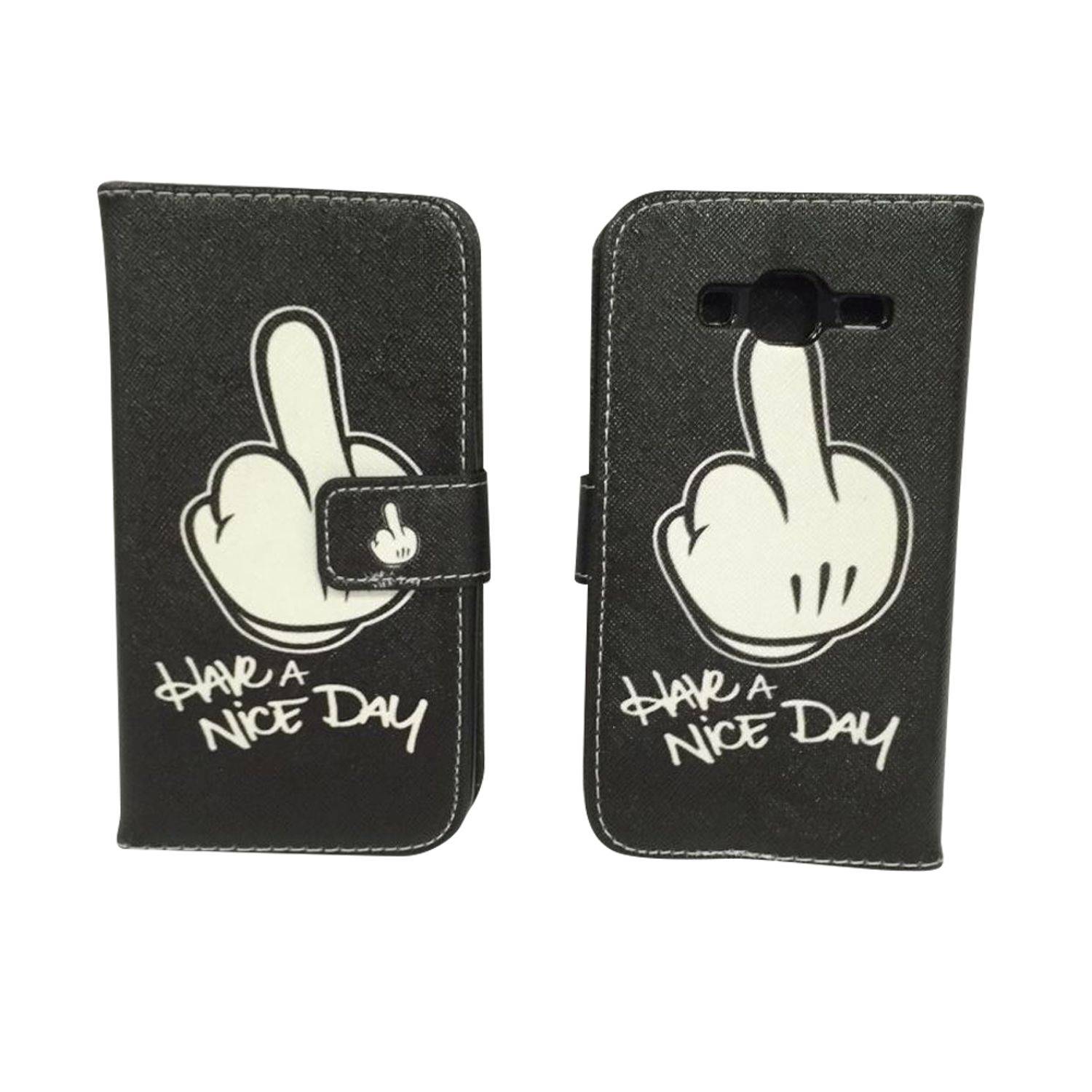 Samsung Galaxy J3 (2016) Handyhülle Bookcover Schwarz