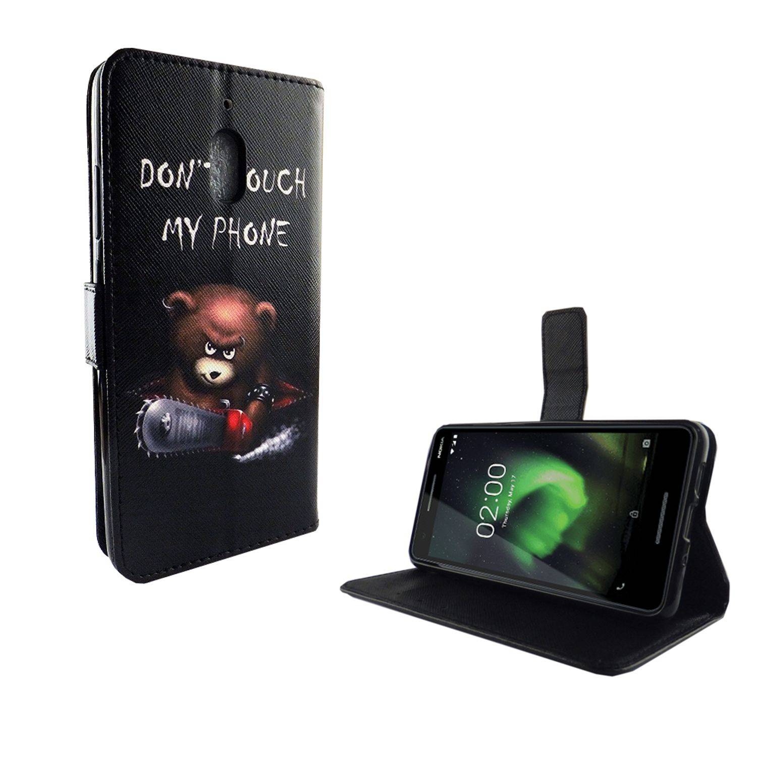Nokia 2.1 Handyhülle Bookcover Schwarz