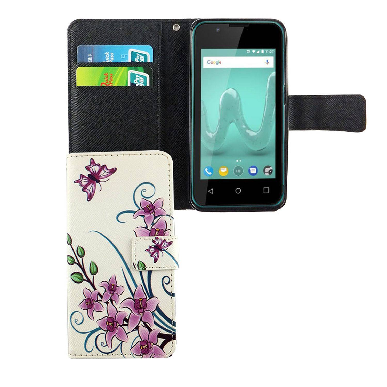 Wiko Sunny 2 Handyhülle Bookcover Weiß