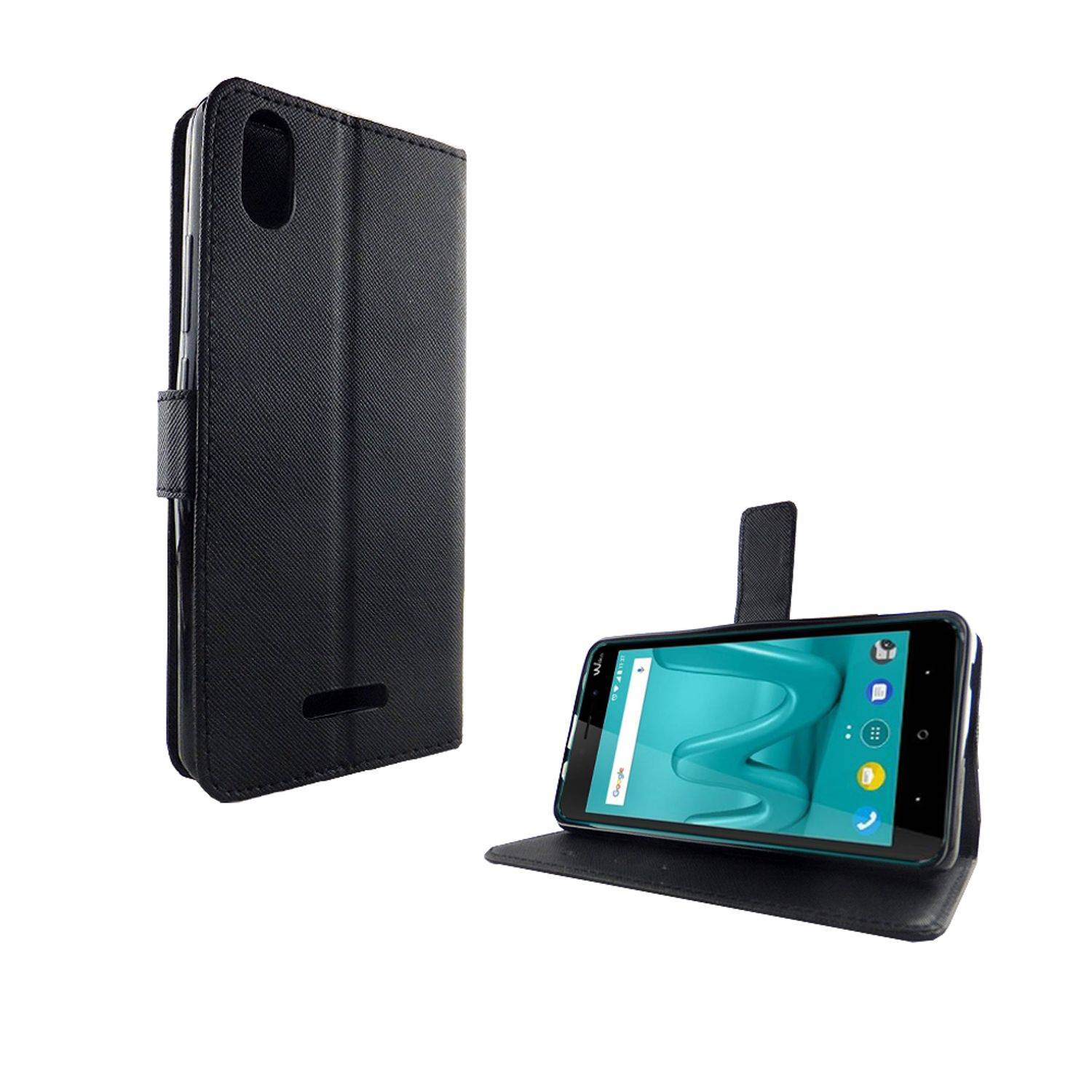 Wiko Lenny 4 Plus Handyhülle Bookcover Schwarz
