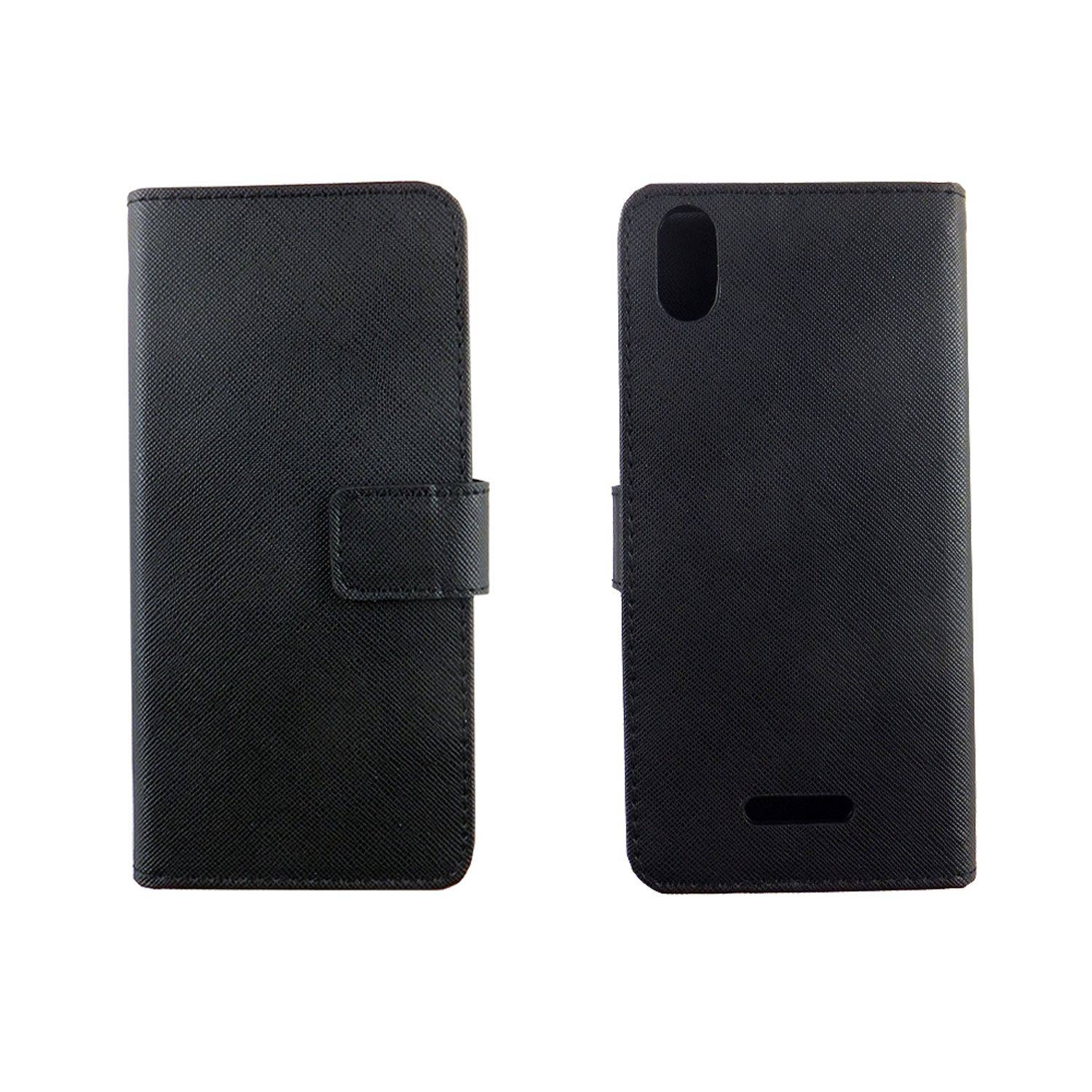 Wiko Lenny 4 Plus Handyhülle Bookcover Schwarz