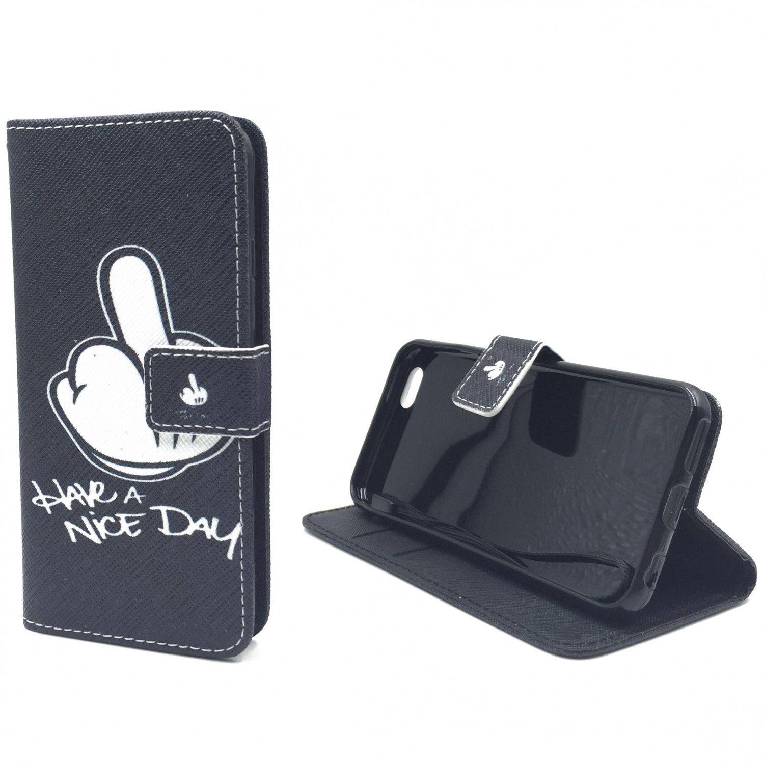 Apple iPhone 6 / 6s Handyhülle Bookcover Schwarz