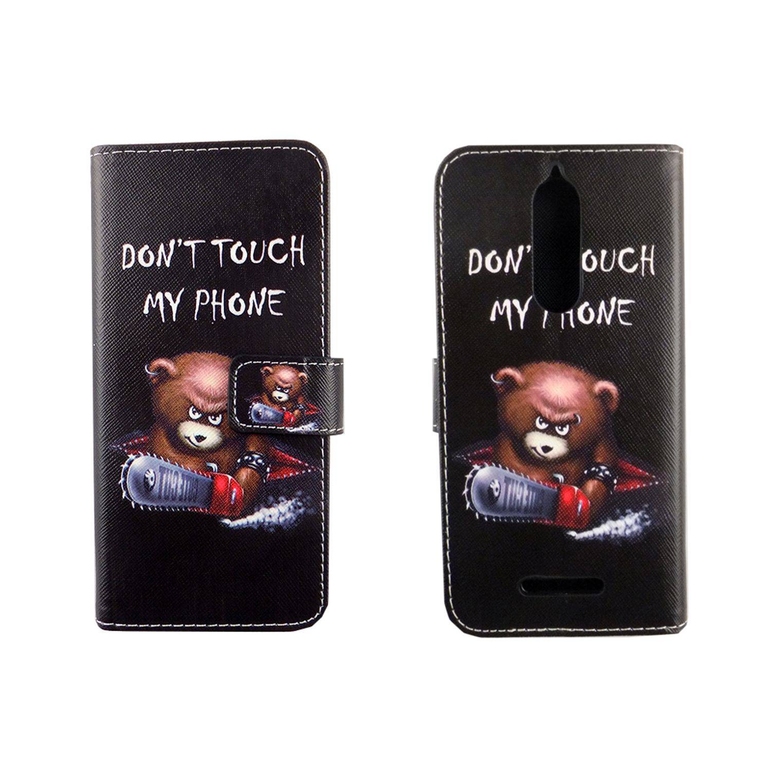 Wiko View Handyhülle Bookcover Schwarz