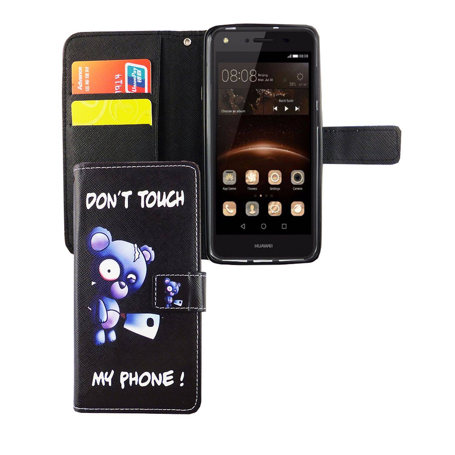 Huawei Y5 II Handyhülle Bookcover Schwarz