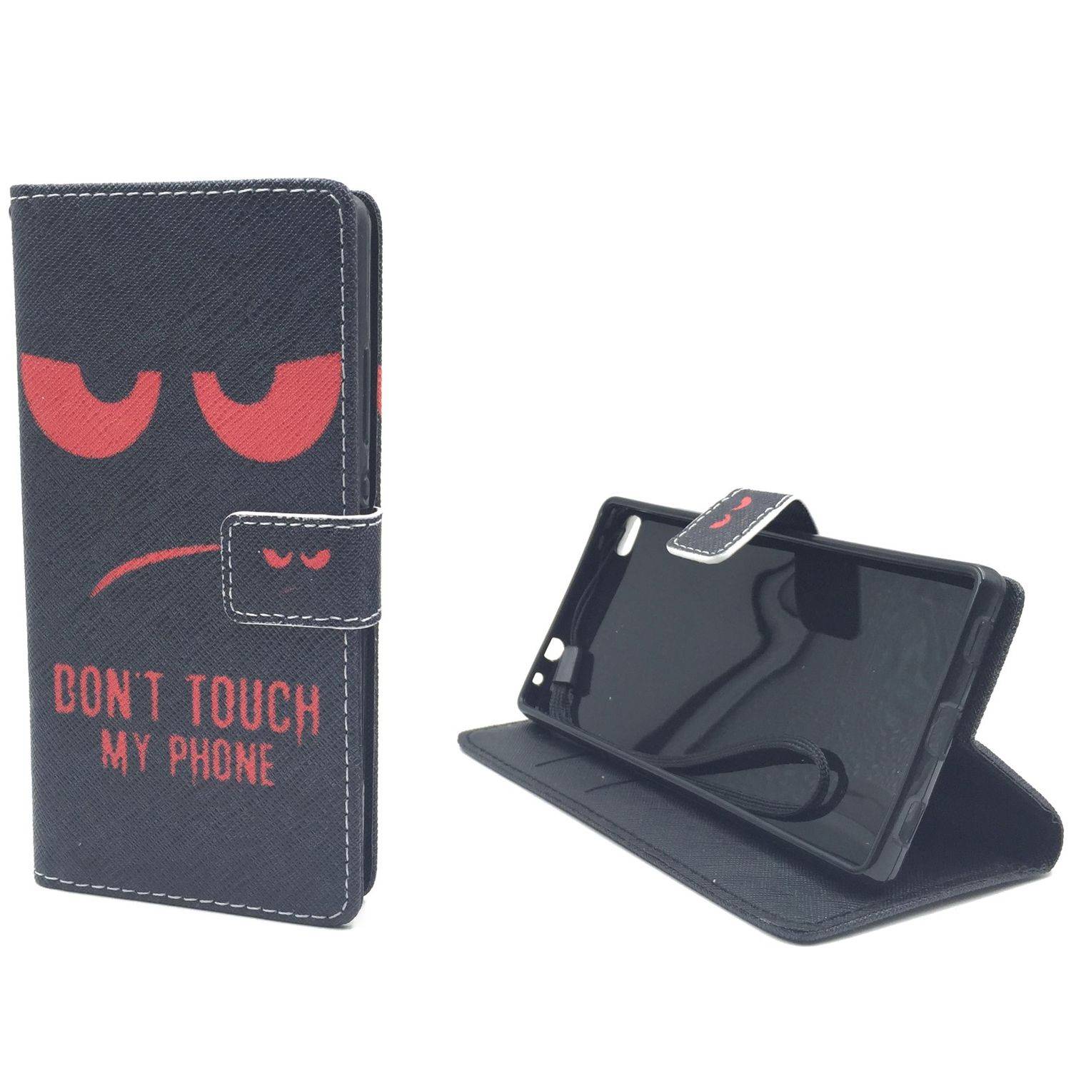 Huawei P8 Handyhülle Bookcover Schwarz