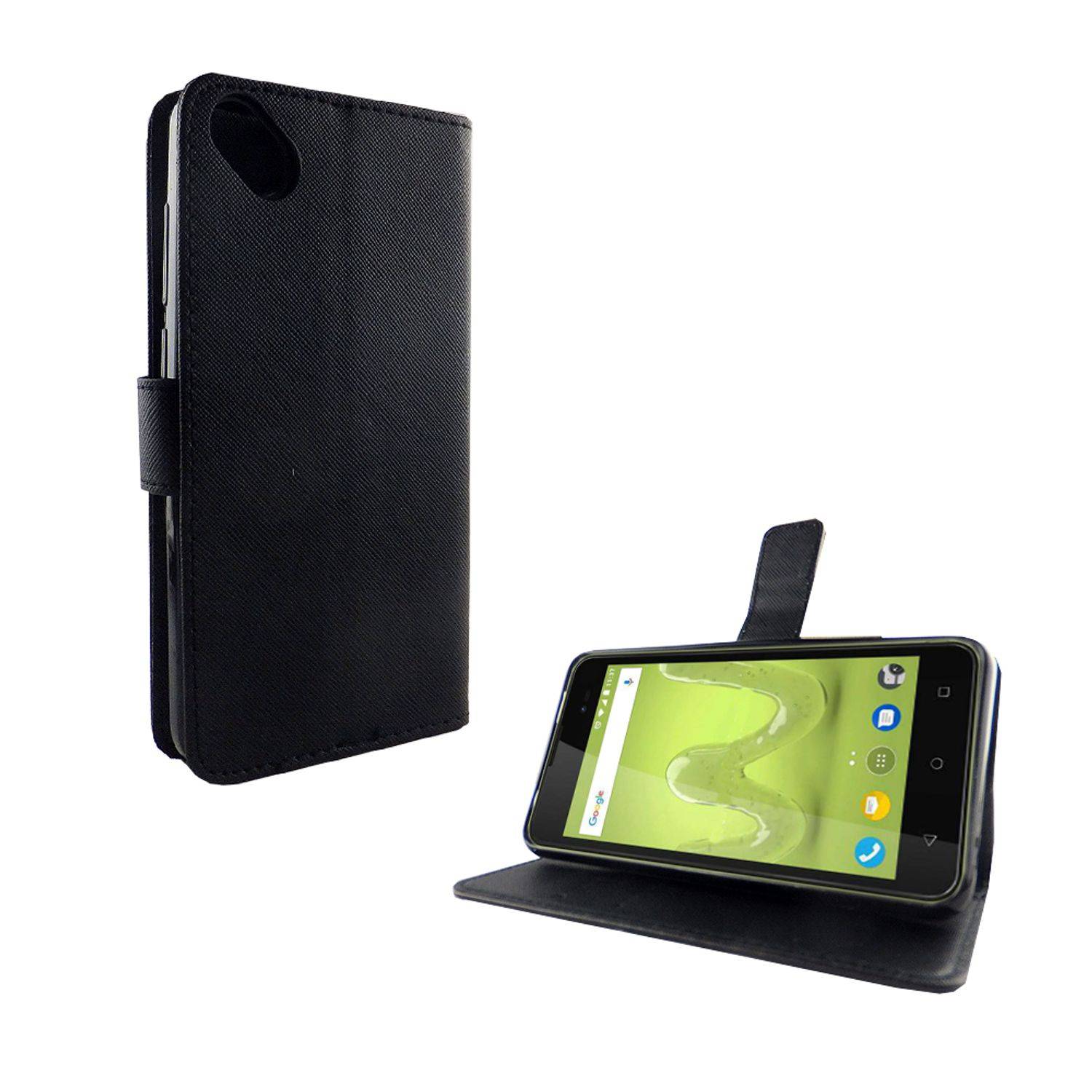 Wiko Sunny 2 Plus Handyhülle Bookcover Schwarz